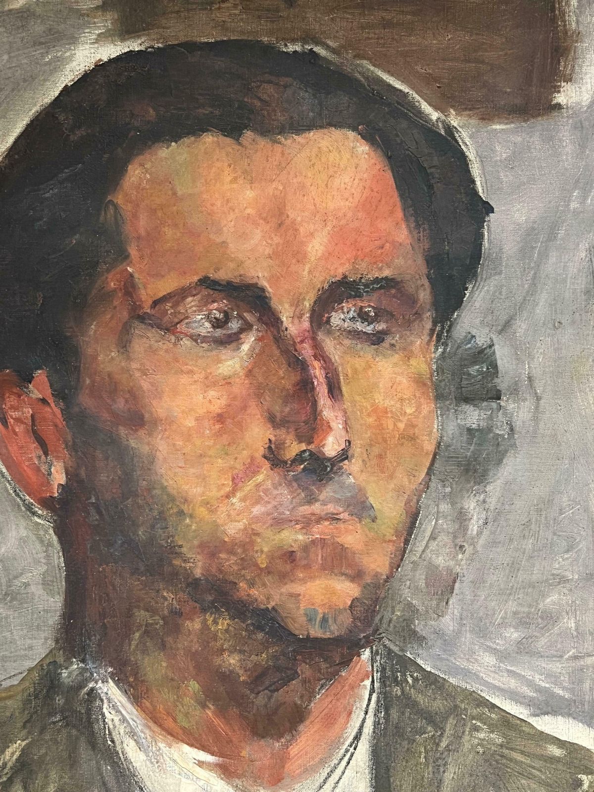 Simone Forgeexpressive Male Portrait Mid 20th Century French Oil Painting Mid 20th Century photo Art