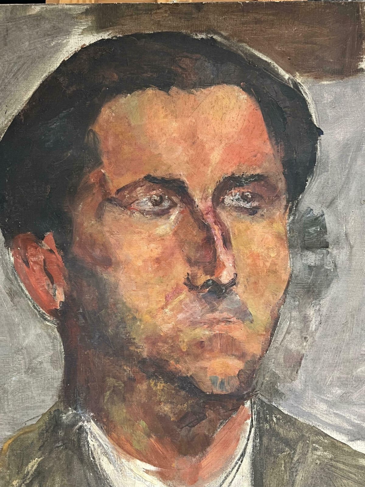 Simone Forgeexpressive Male Portrait Mid 20th Century French Oil Painting Mid 20th Century photo vinterior