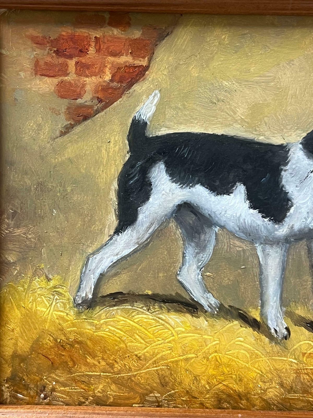 English Dog Paintervintage English Dog Oil Painting Jack Russell Terrier In Barn Interior photo buy