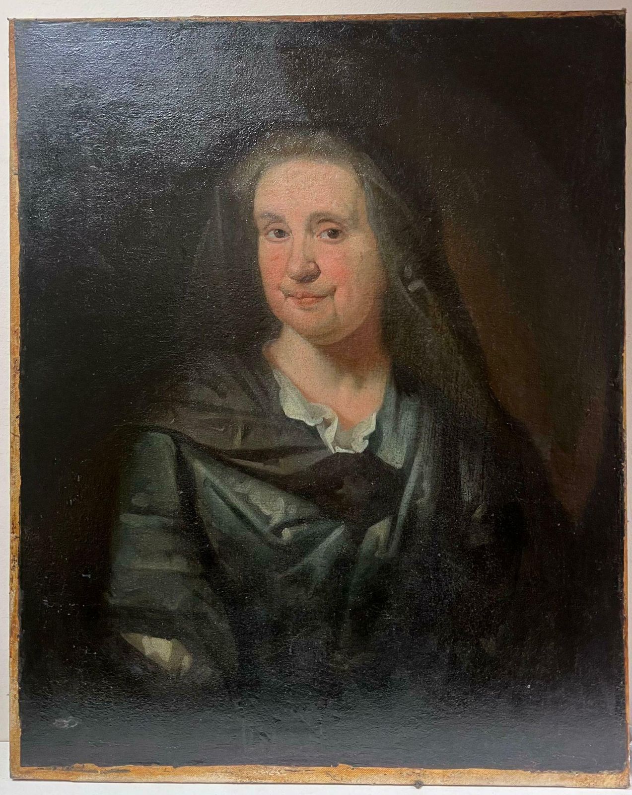 English 18th Century Large 18th Century English Old Master Oil Painting Portrait Of Lady On Canvas photo vinterior
