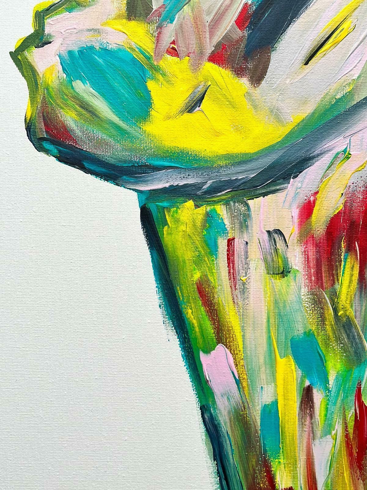 Bolly Frostcontemporary British Abstract Portrait Painting Figure Reaching For A Kiss photo Art