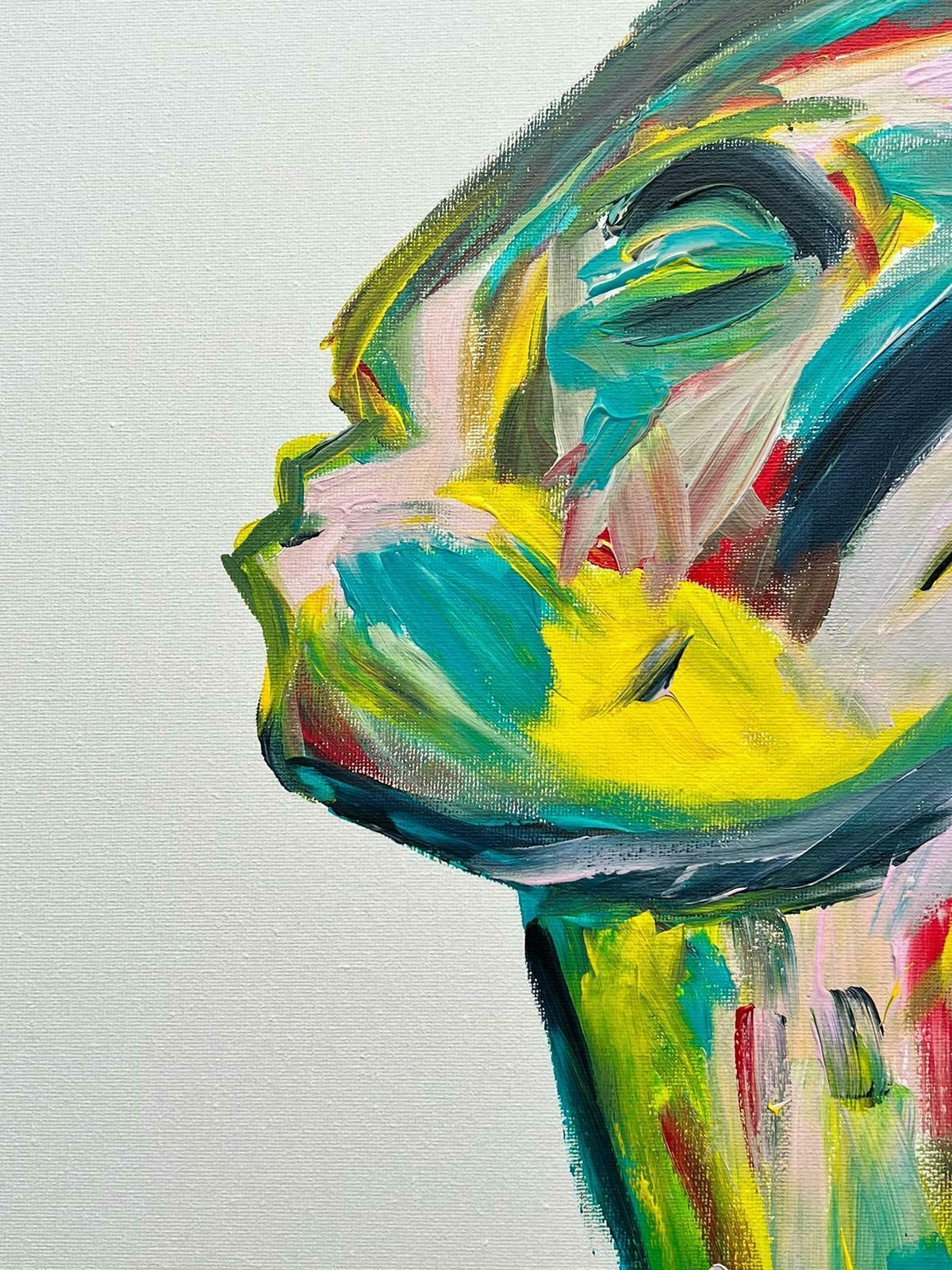 Bolly Frostcontemporary British Abstract Portrait Painting Figure Reaching For A Kiss photo 550.0
