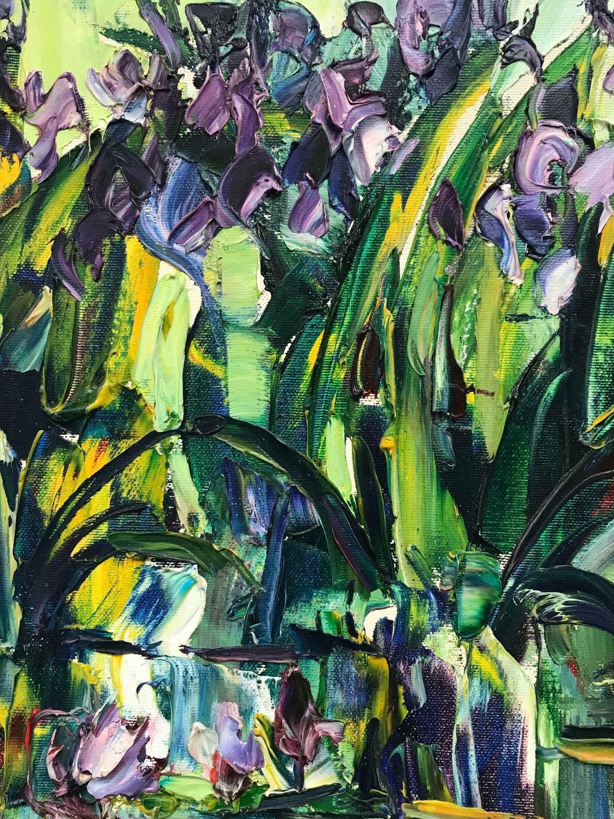 20th Century French Schoolwater Lilies In Pond, Thick Impasto French Signed Oil Painting photo buy