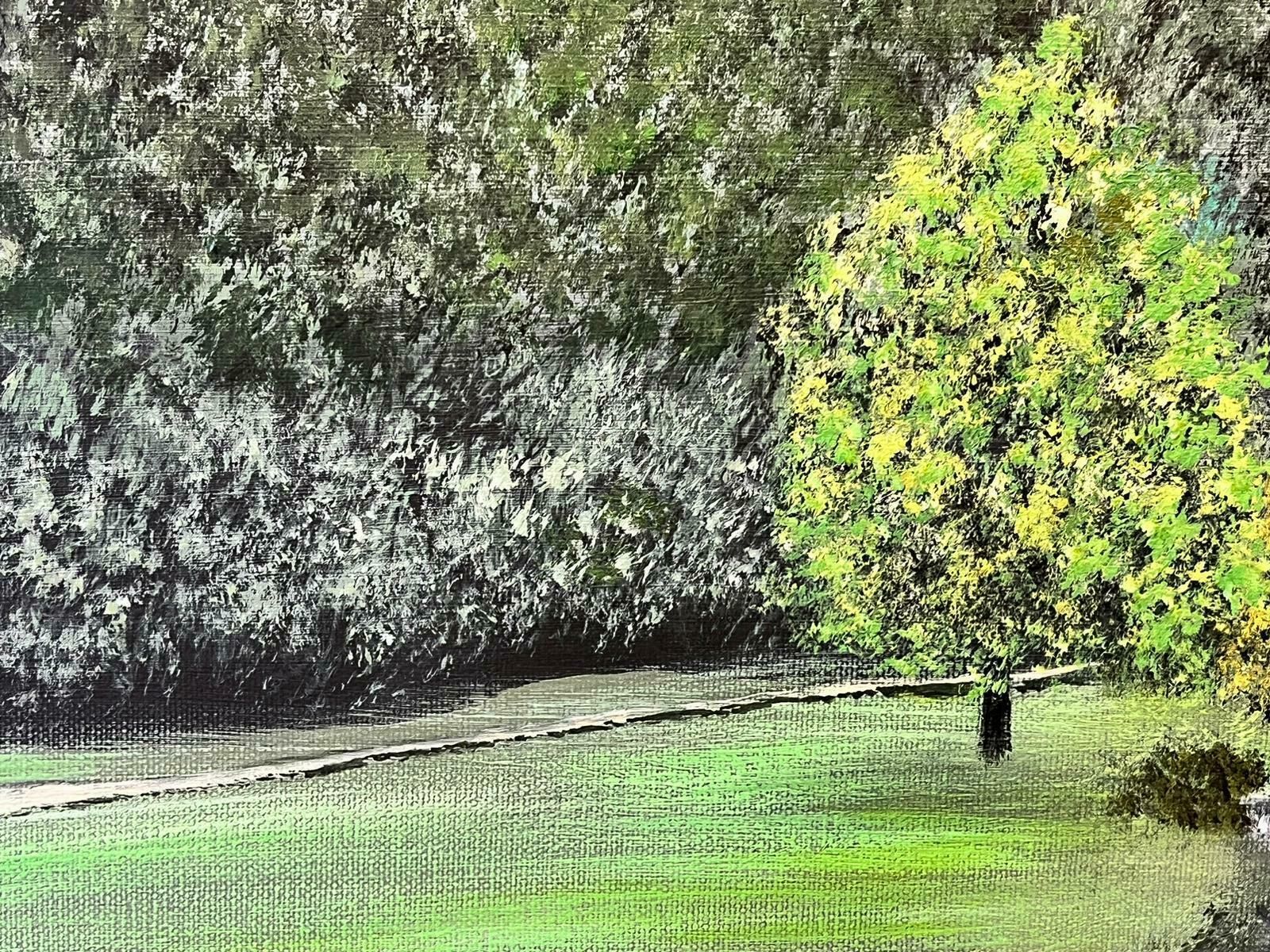 Contemporary British Colourful Modern British Very Large Painting Classical Parkland Lake & Temple photo furniture