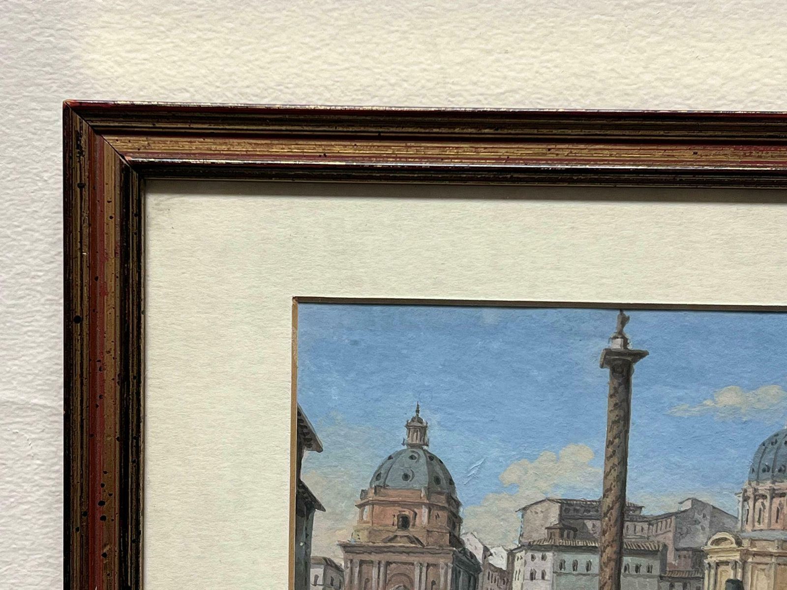 Italiantrajan’s Column View Rome Early 19th Century Grand Tour Gouache On Paper photo for sale