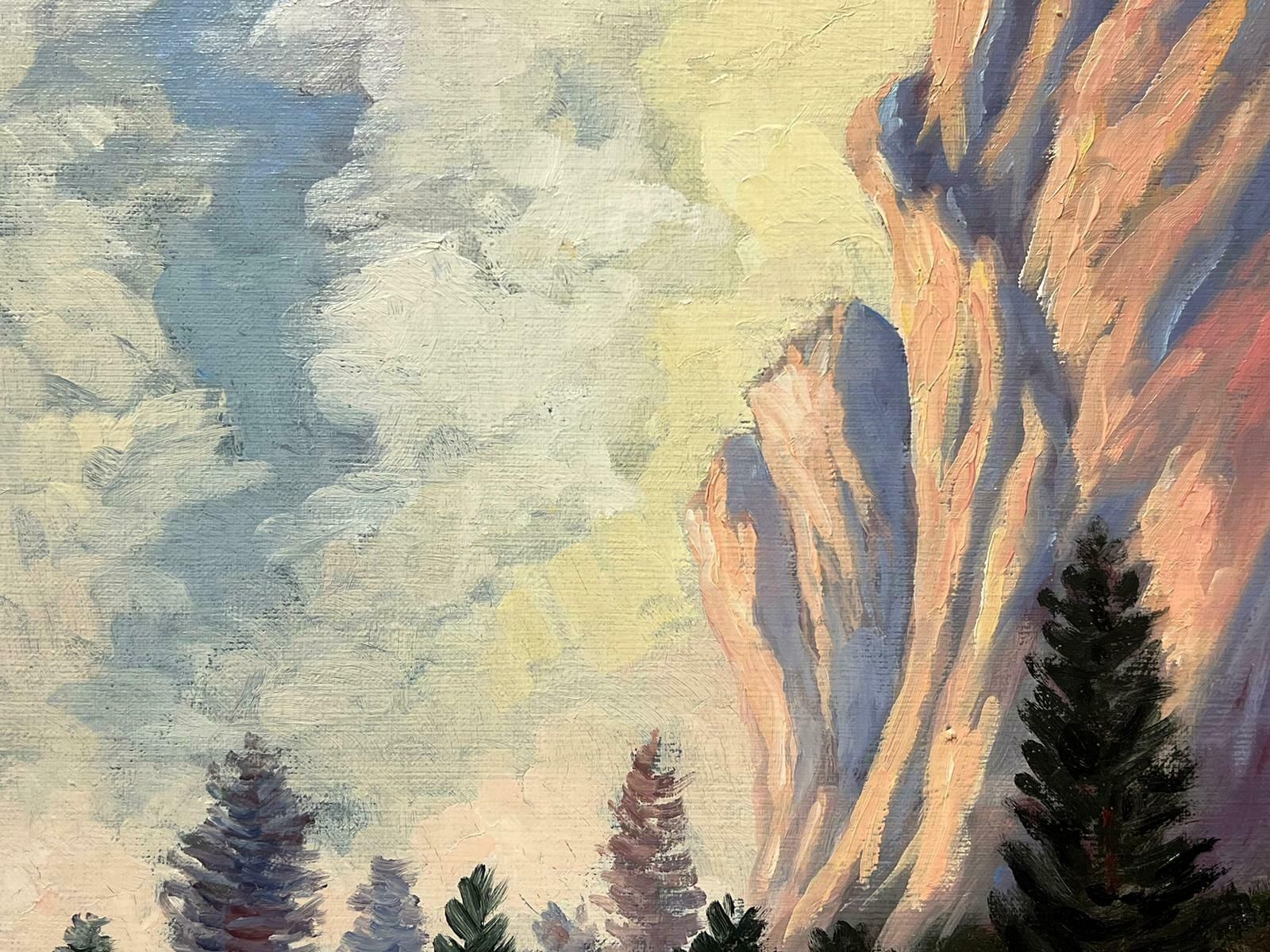 Georges Bordonovelarge French Contemporary Oil Painting Dramatic Rock Formation Landscape photo 606.0