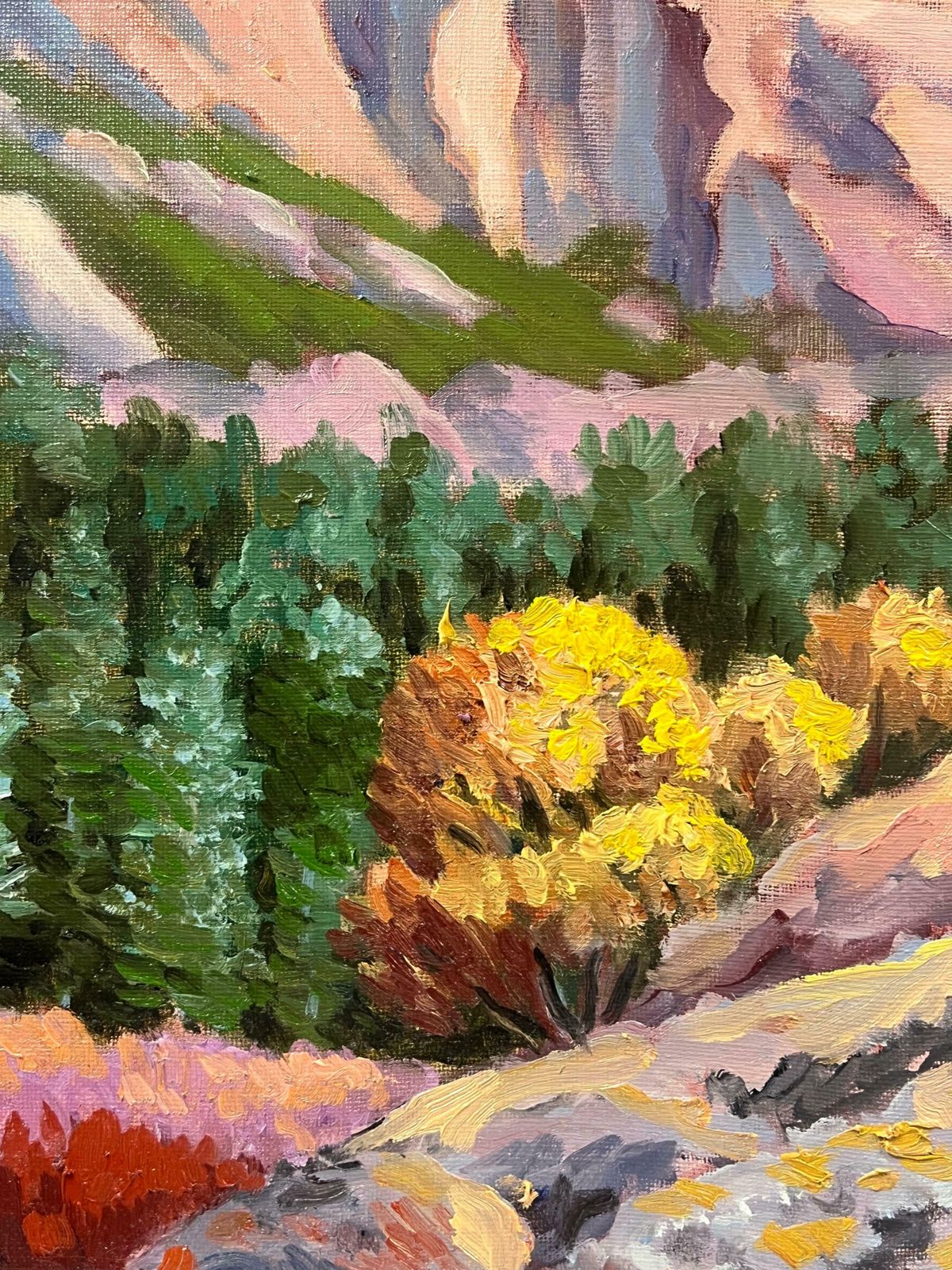 photo furniture Georges Bordonovelarge French Contemporary Oil Painting Mountain Rocky Forest Landscape