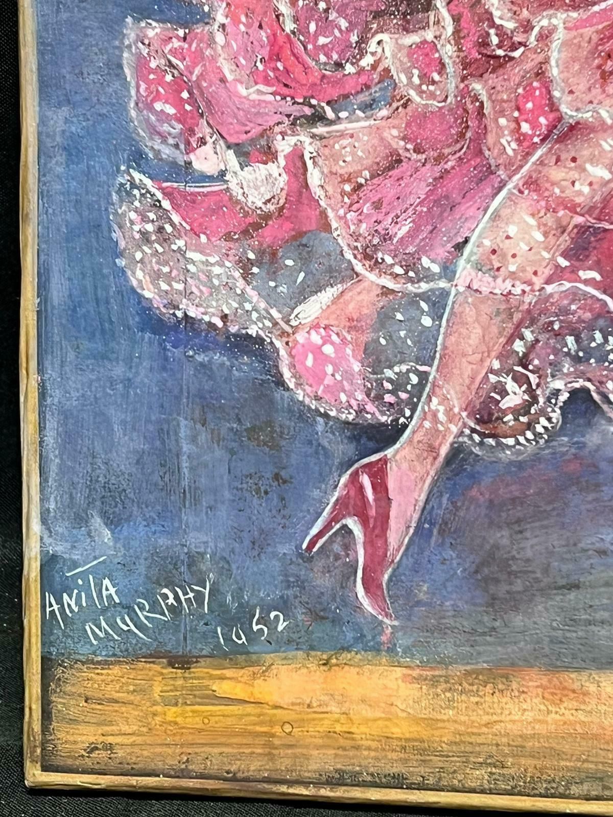 French School1930's French Signed Oil Portrait Of Danièle Darrieux Elegant Ballroom Dancing1952 photo 906.0