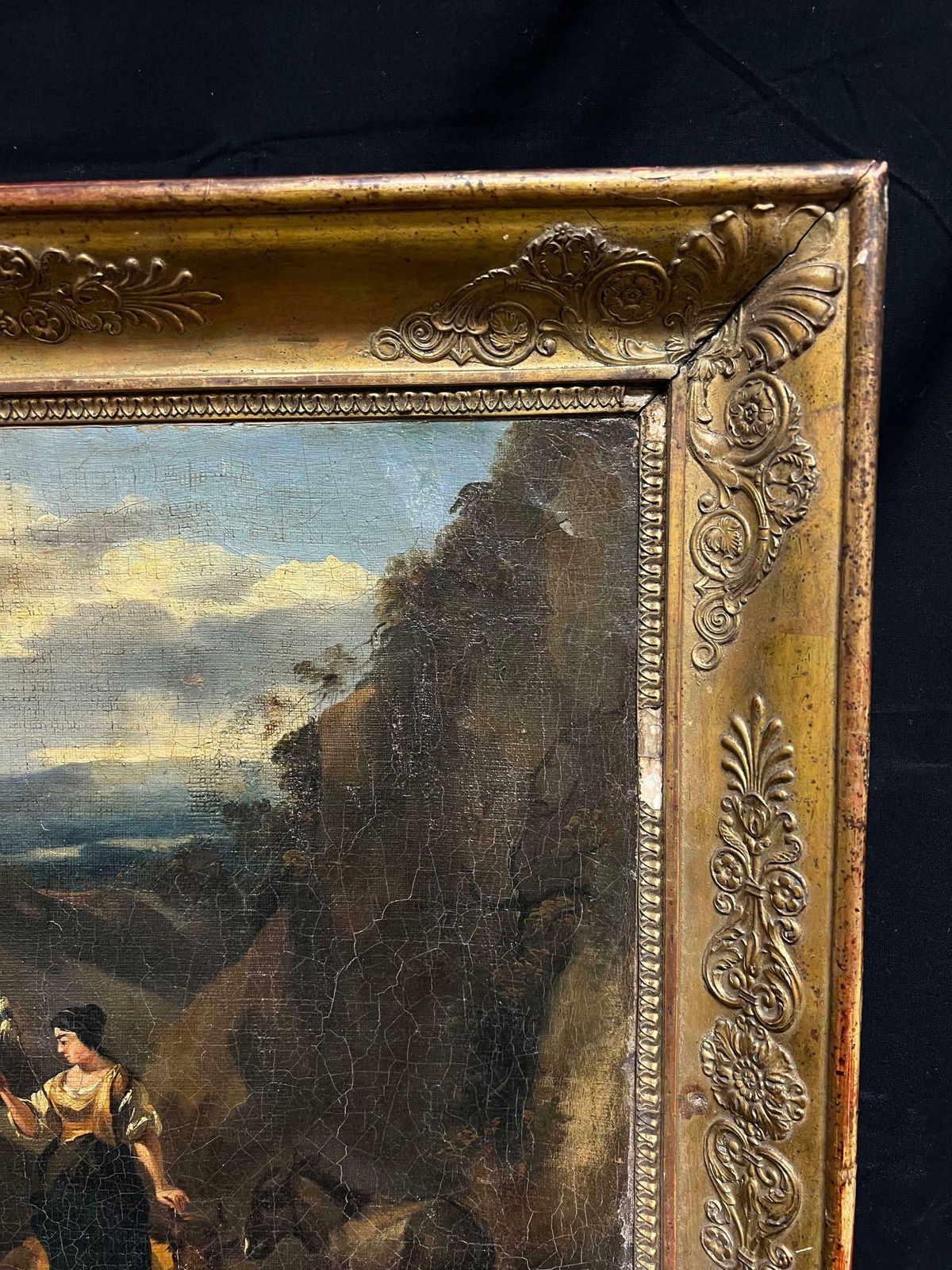 photo furniture Large 17th Century Dutch Old Master Oil Painting Figures Animals Landscape17th Century