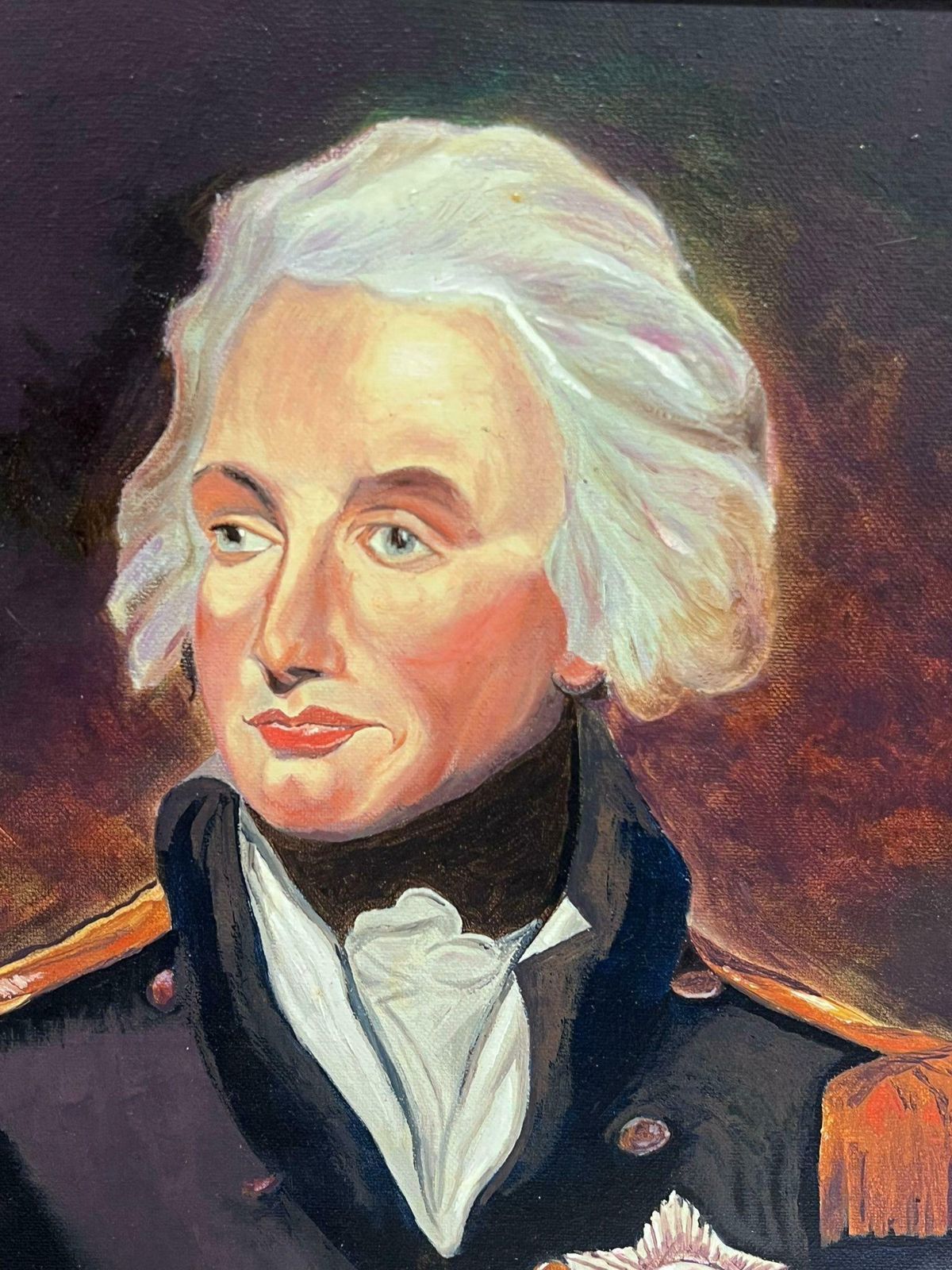 20th Century British Schoolvice Admiral Lord Nelson Signed British Oil Painting On Canvas photo buy