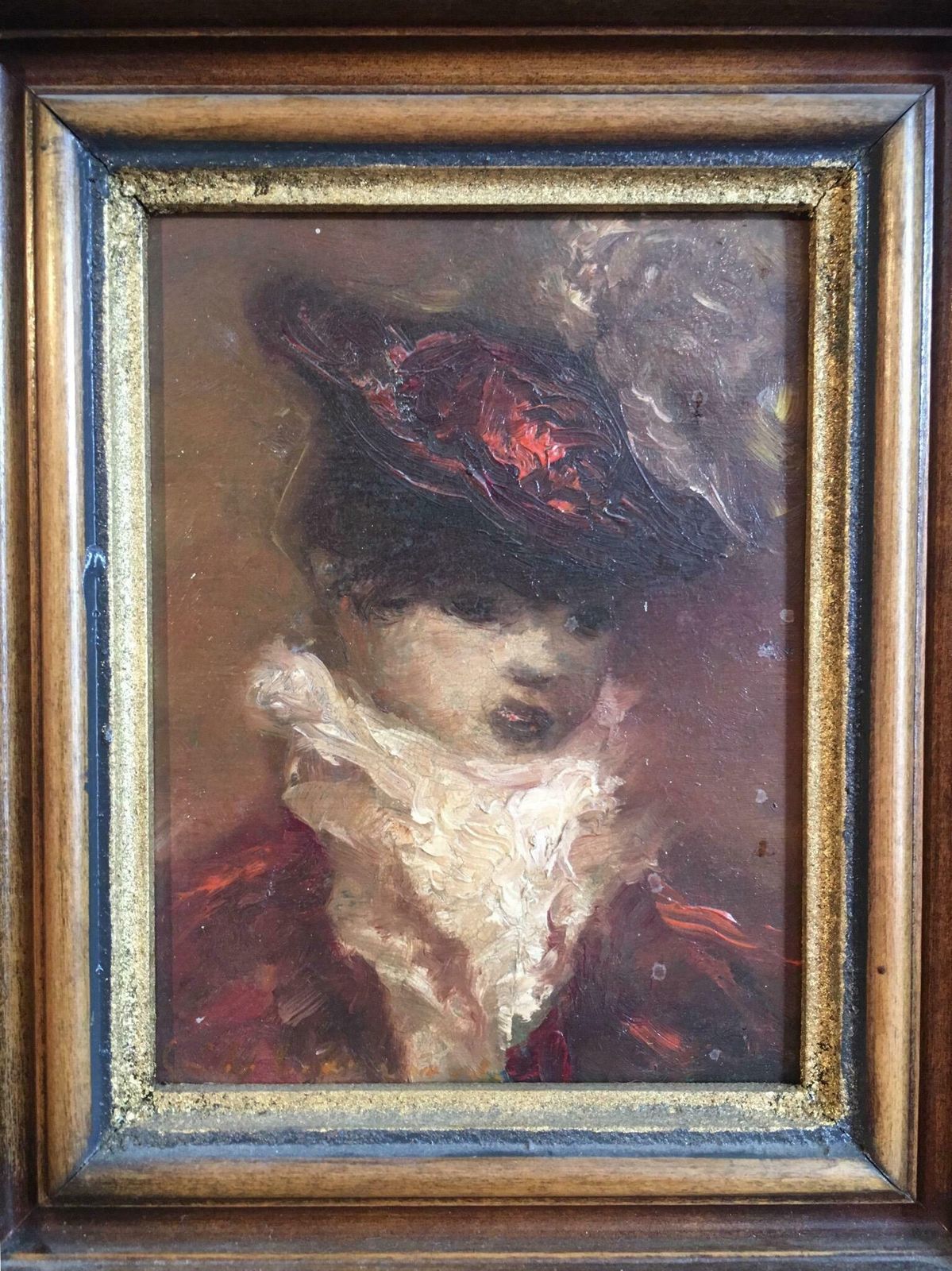 Unknownlady Of Importance, Colourful Impressionist Oil Painting, Framedc.1960's photo for sale