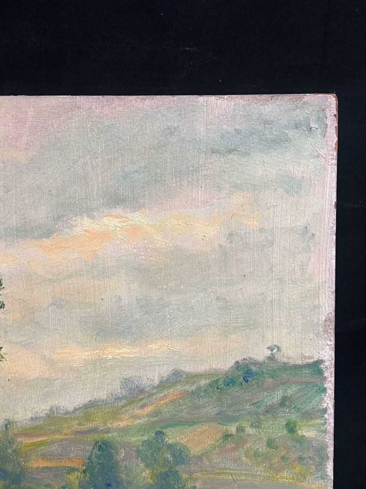 Regine Davidmid 20th Century 1950's French Post Impressionist Oil September Rural Farm Field1950's photo for sale