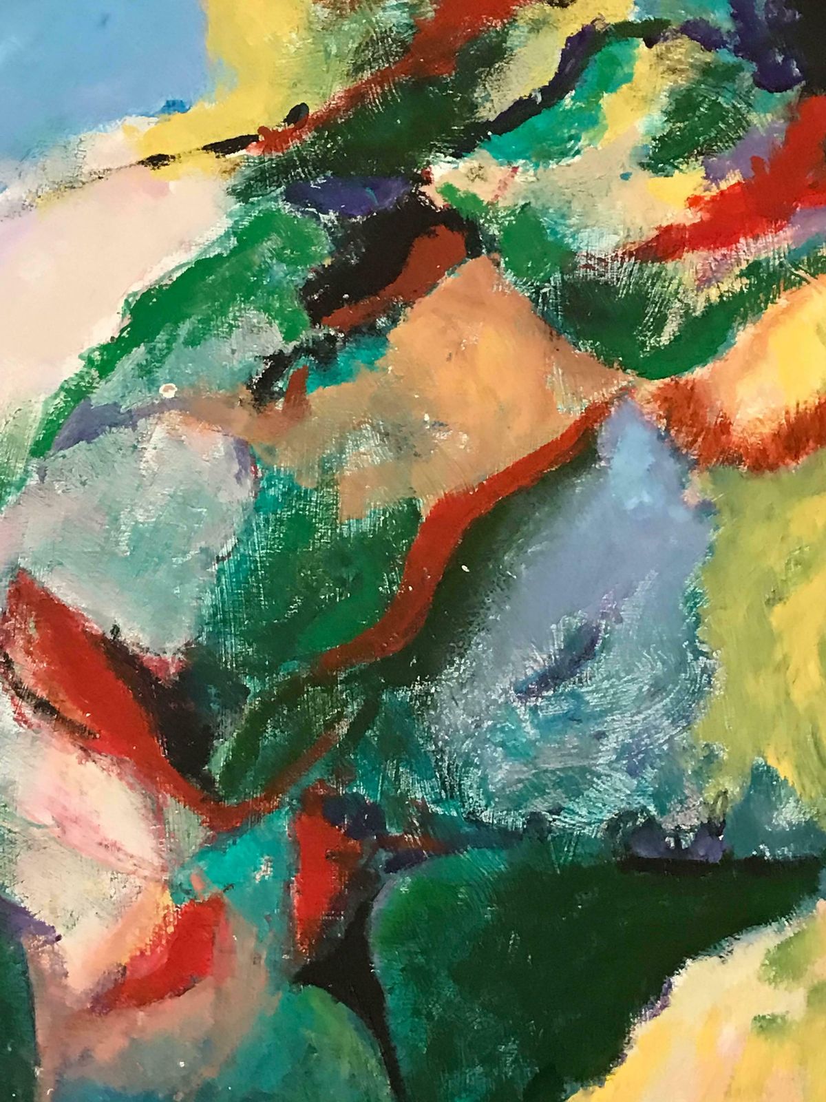 Armand Rottenberglarge French Expressionist Abstract Oil Paintingc.1980’s photo vintage