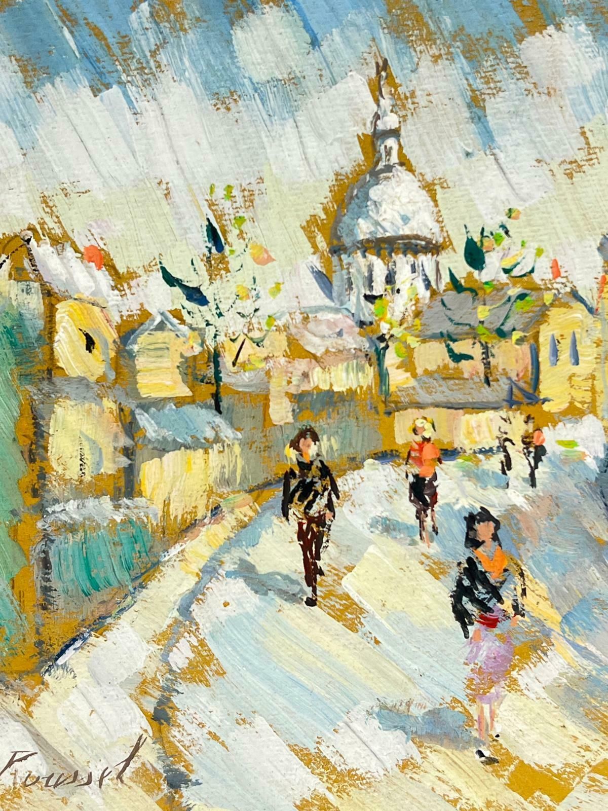 Fanch Lelbright And Lively Cityscape With St. Paul's Cathedral London Oil Painting20th Century photo 675.0