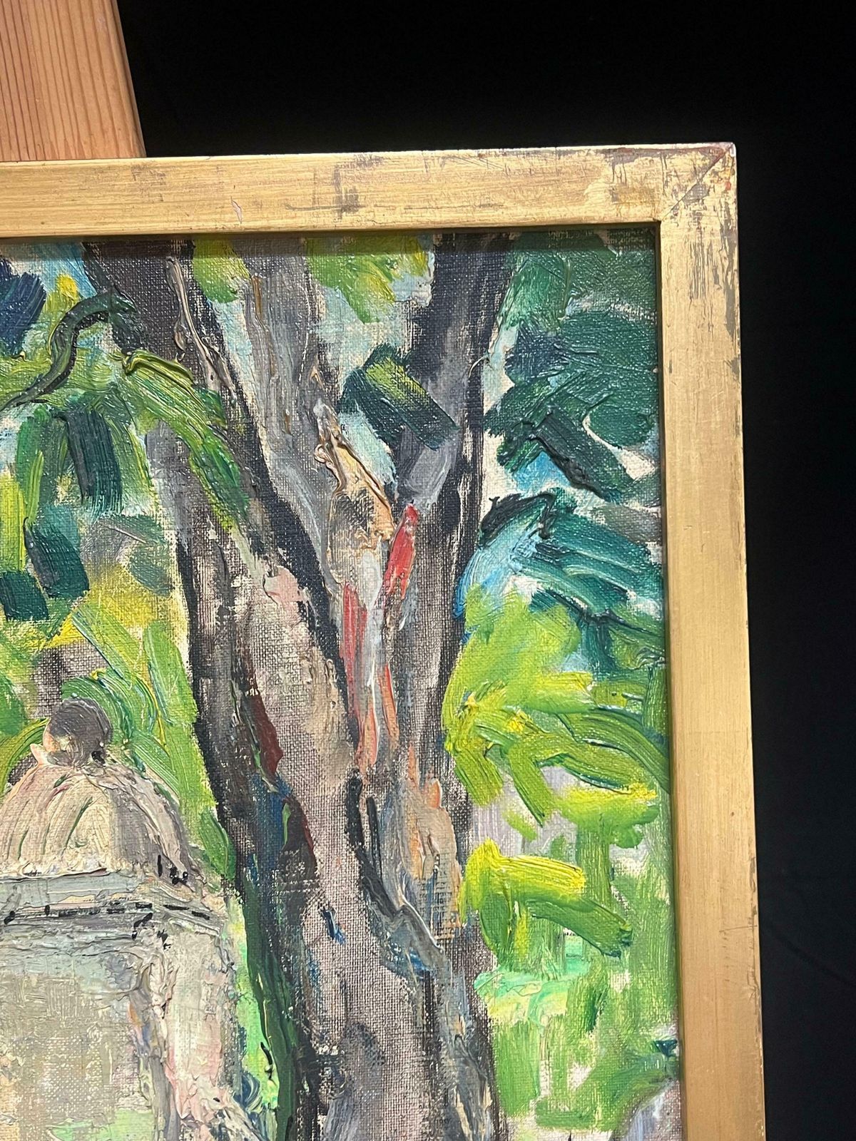 Art Regine Davidchateau Garden Path Through Stone Archway Vintage French Impressionist Oil1940's photo
