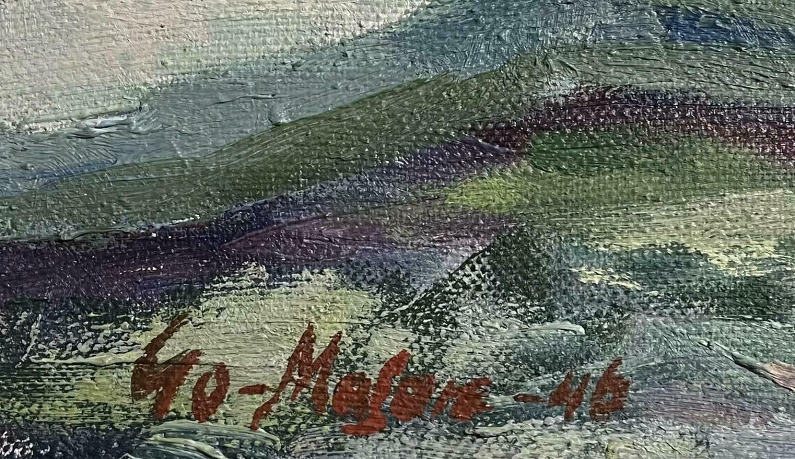 Swedish Signed1940s Swedish Signed Oil Painting   Winter Snow River Landscape   Framedc. 1940's photo 708.0