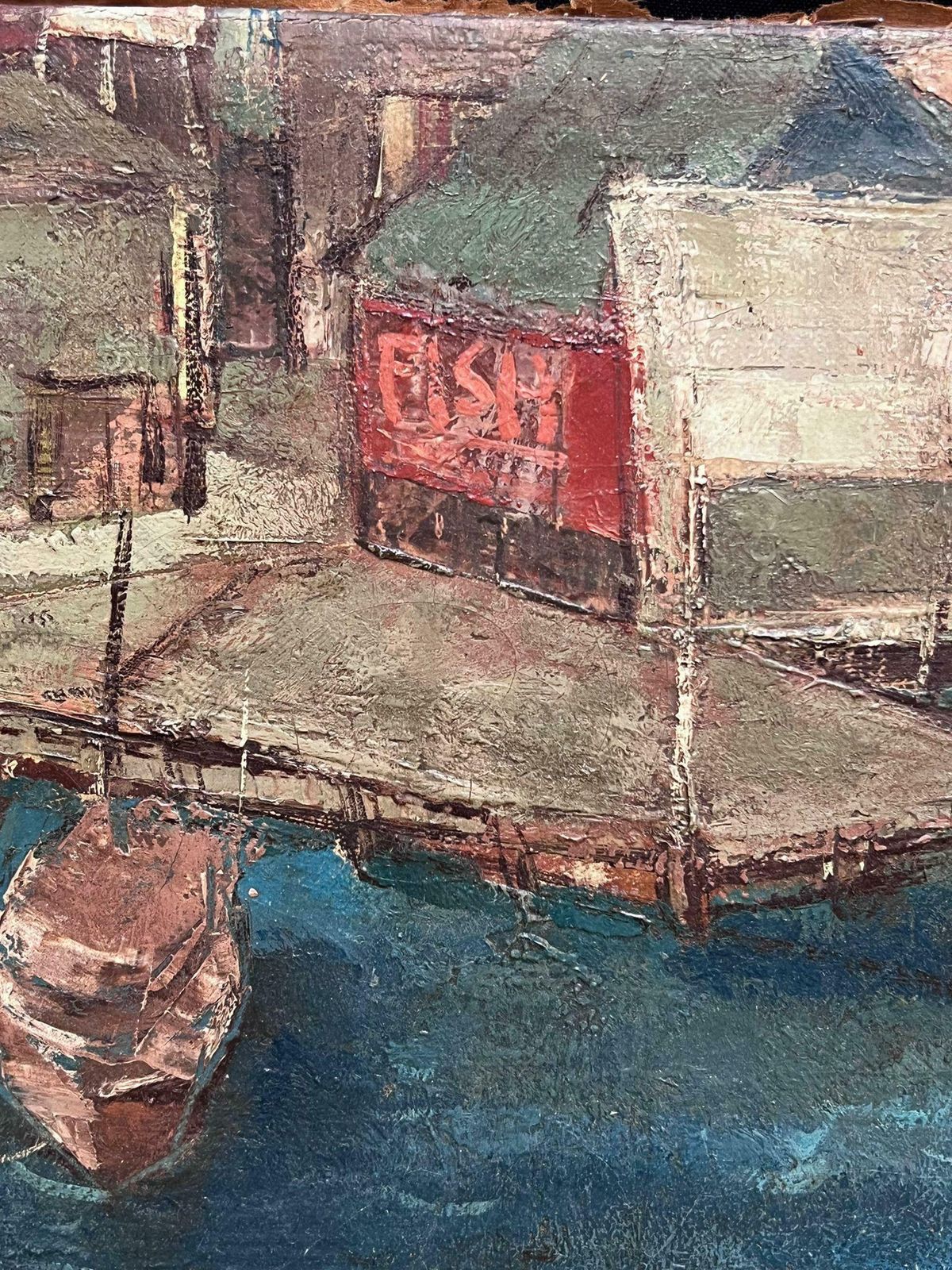John Chapman Lewis (1920 1994)fishing Boat In New York Harbor 1948 Original Signed Oil Painting Modernist1948 photo 1727.0
