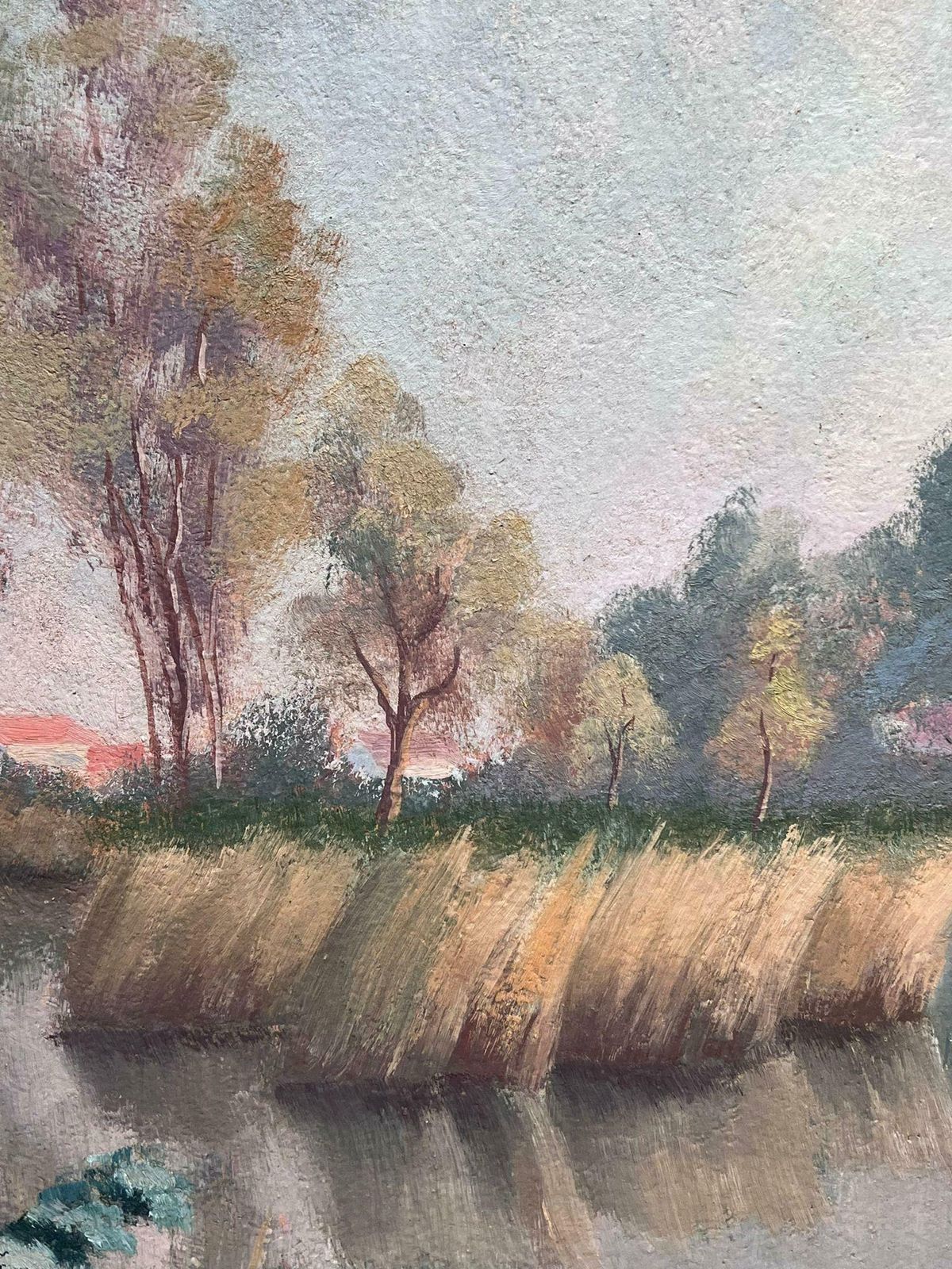 Marcel Guillardlarge French Post Impressionist Signed Oil Woodland Lake Moody Pastel Colors1930's photo 1731.0