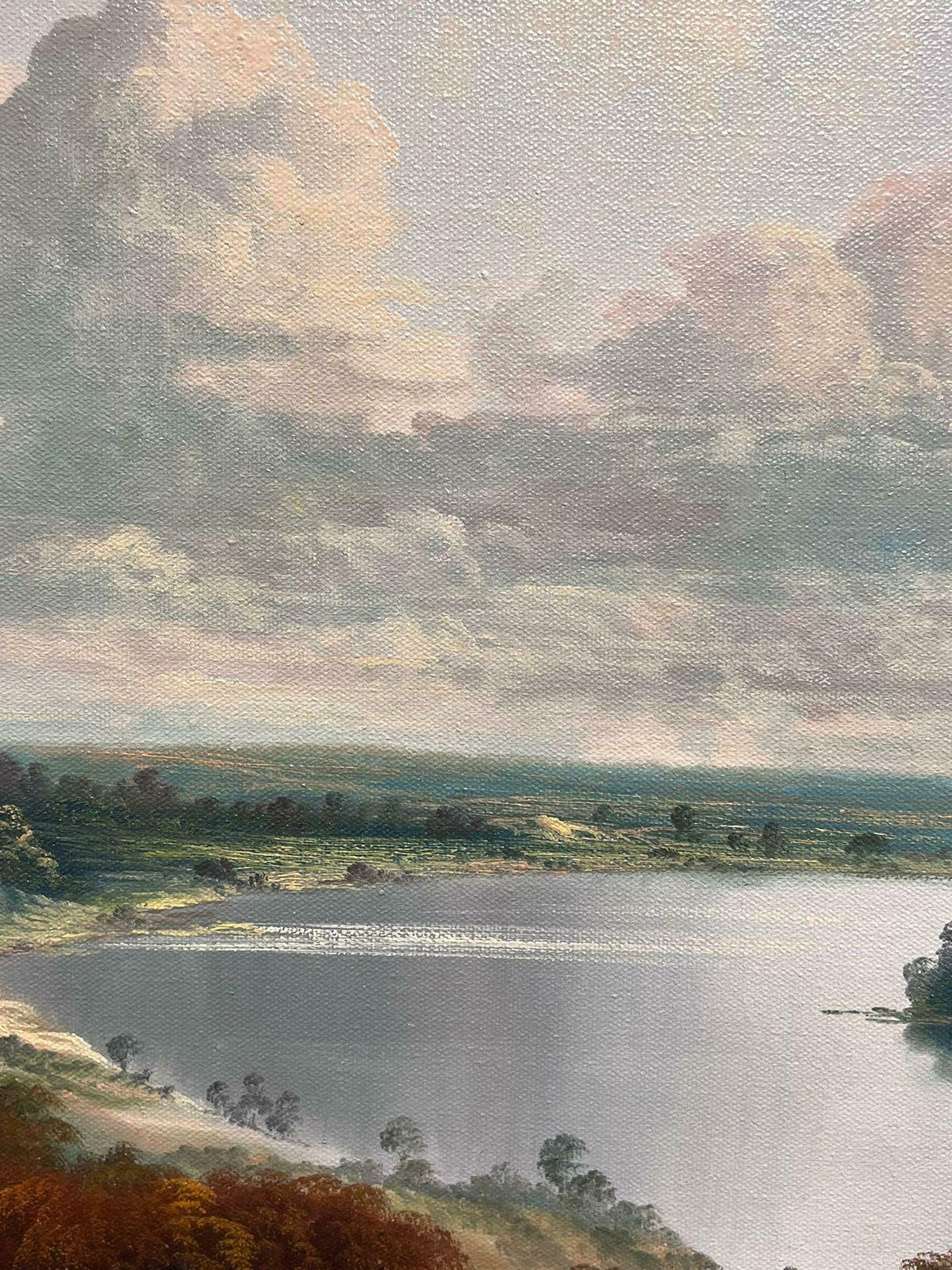 Andrew Grant Kurtislarge Traditional English River Woodland Landscape Signed Oil Painting Framed20th Century photo 1522.0