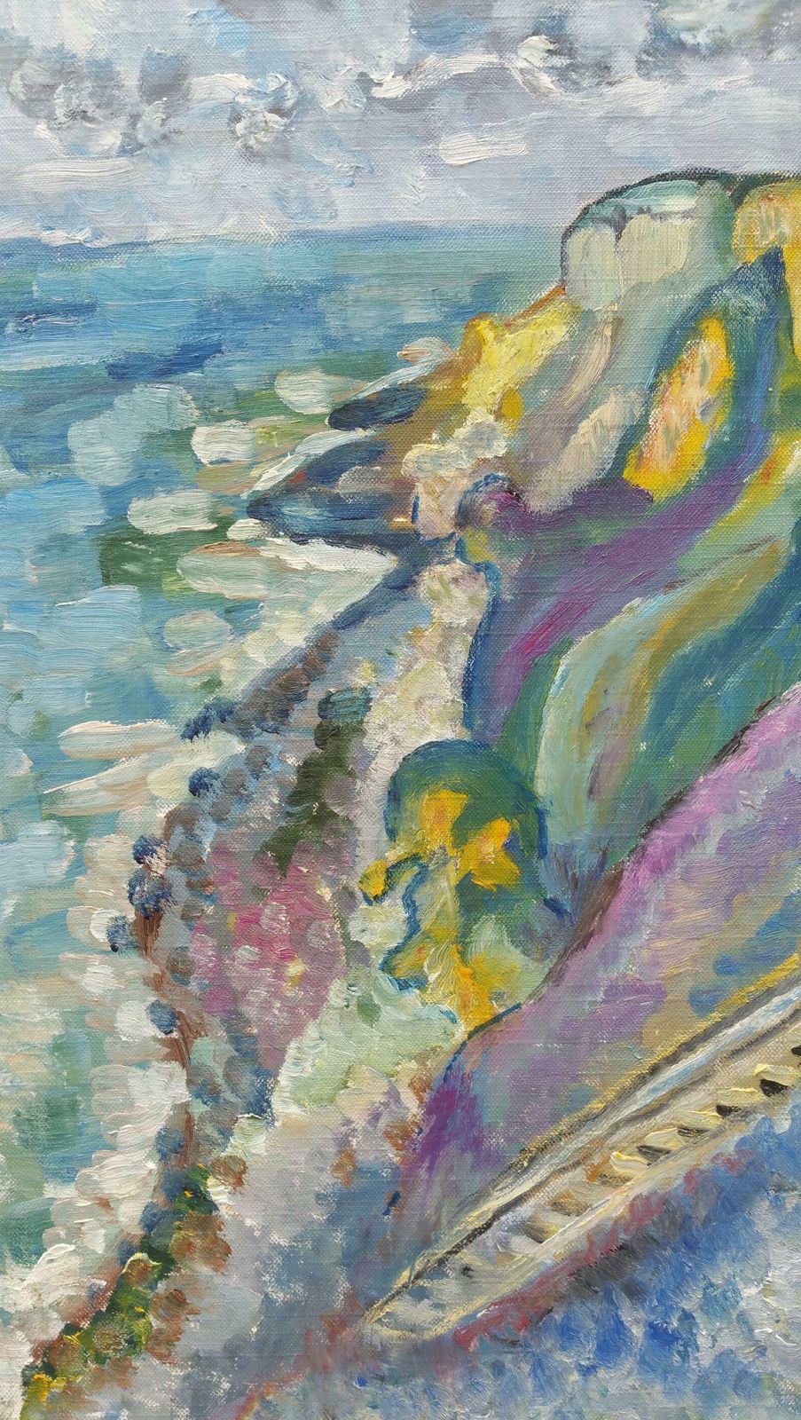 Unknown20th Century French Oil Painting Rocky Coastlinelate 20th Century