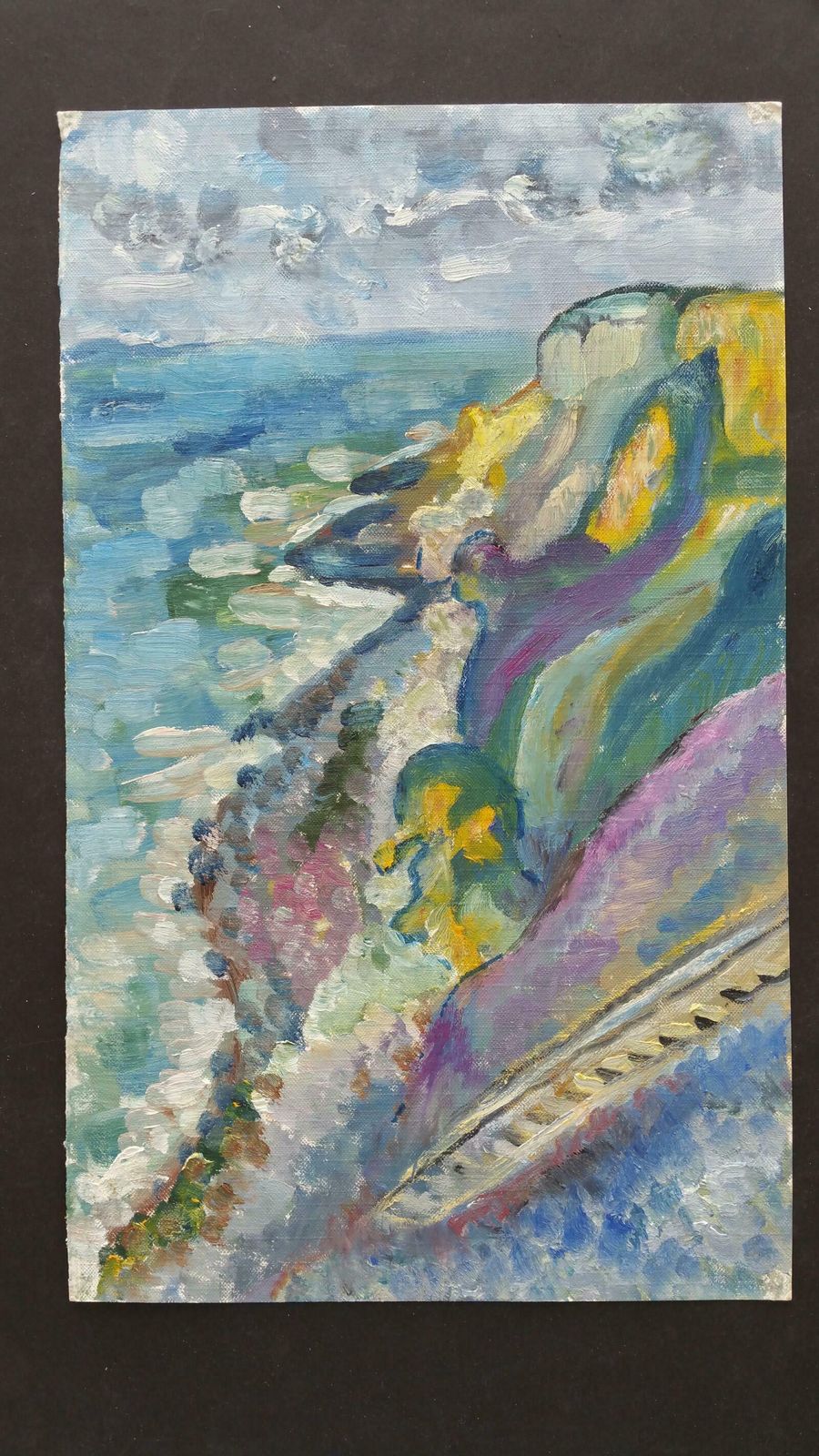 Unknown20th Century French Oil Painting Rocky Coastlinelate 20th Century photo furniture