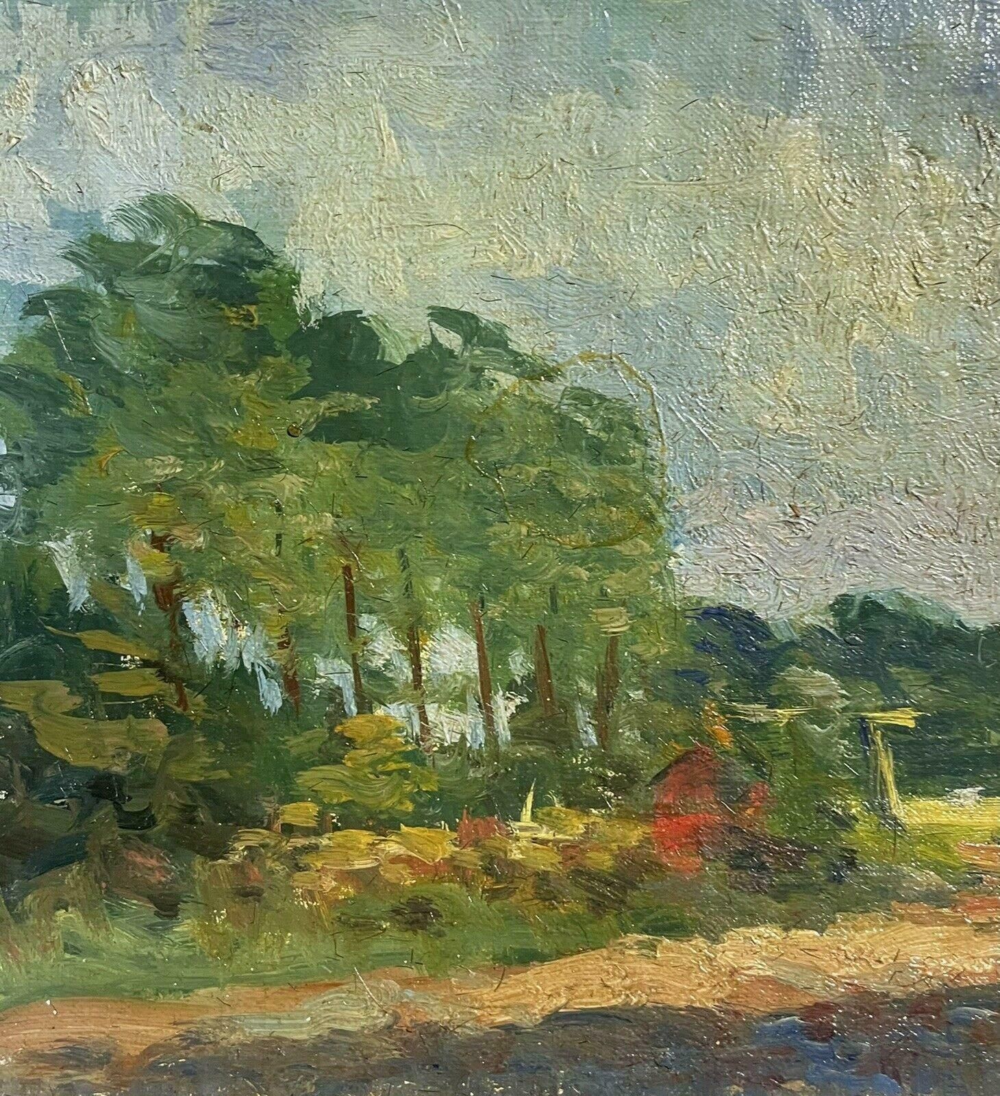 Maurice Mazeiliemaurice Mazeilie French Impressionist Oil   Golden Light Woodland Field photo for sale