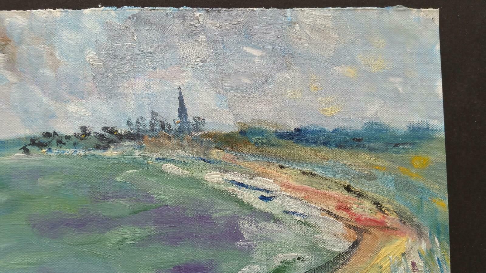 Unknown20th Century French Oil Painting A Coastal Villagelate 20th Century photo for sale