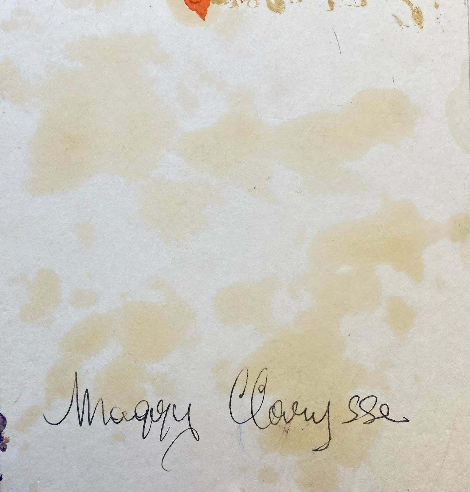 Maggy Claryssemoody French Impressionist Oil Painting With Orange And Brown Abstractc.2000 photo for sale