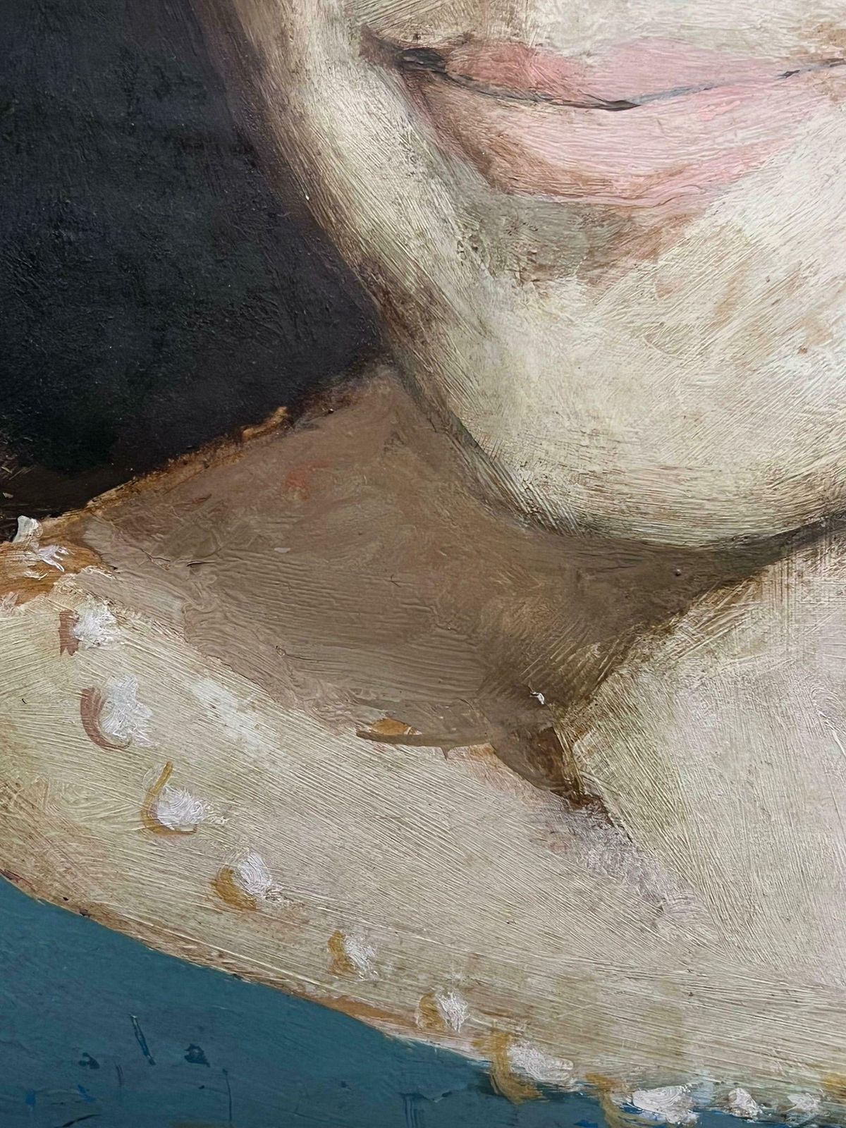 Jonathan Zutter (1928 1998)1960's Modernist Portrait Of Woman Monegasque Artist Signed Oil Painting 1960's photo Art