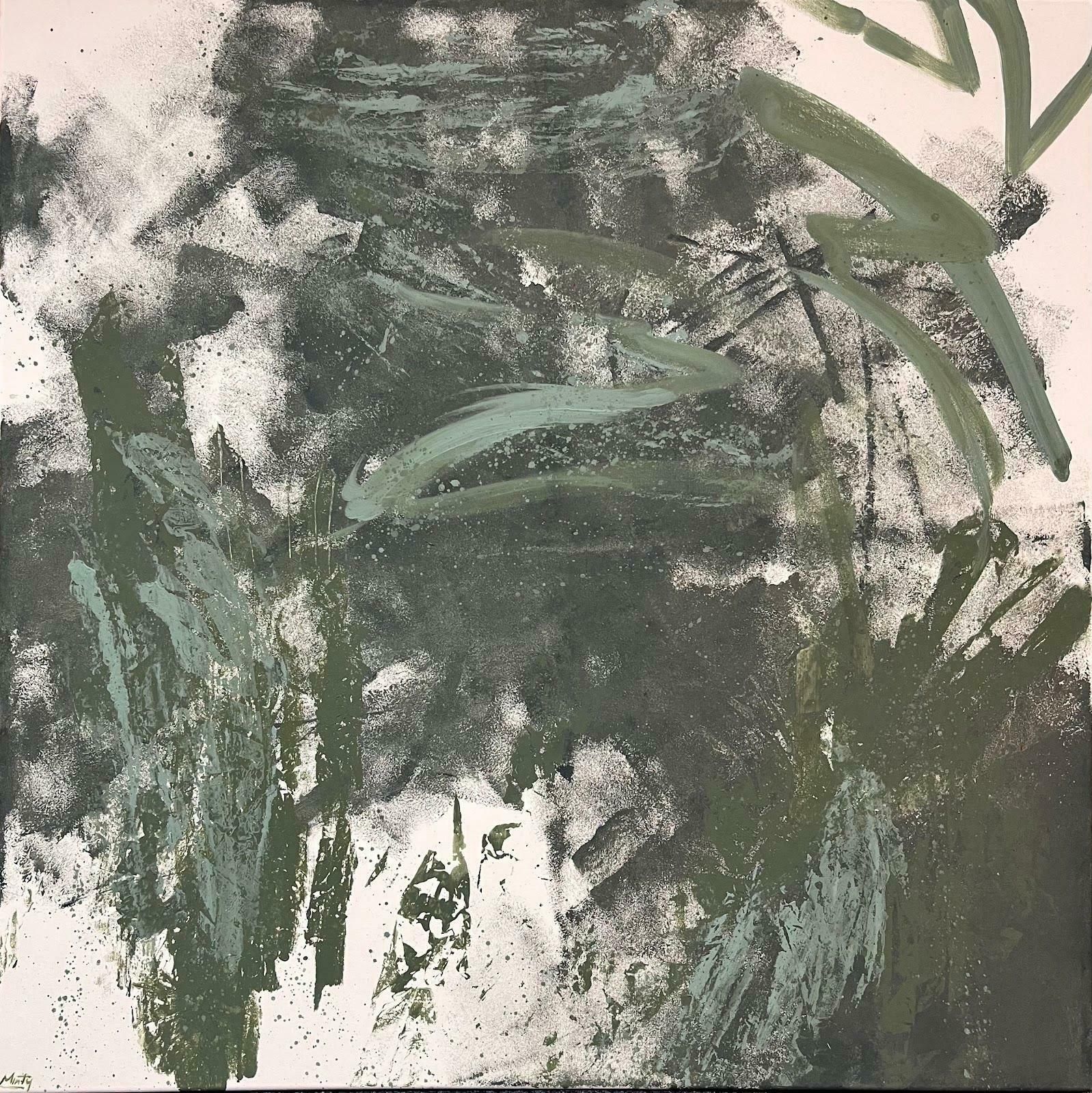 Minty Ramseyacrylic British Abstract Painting With Green Tones2024