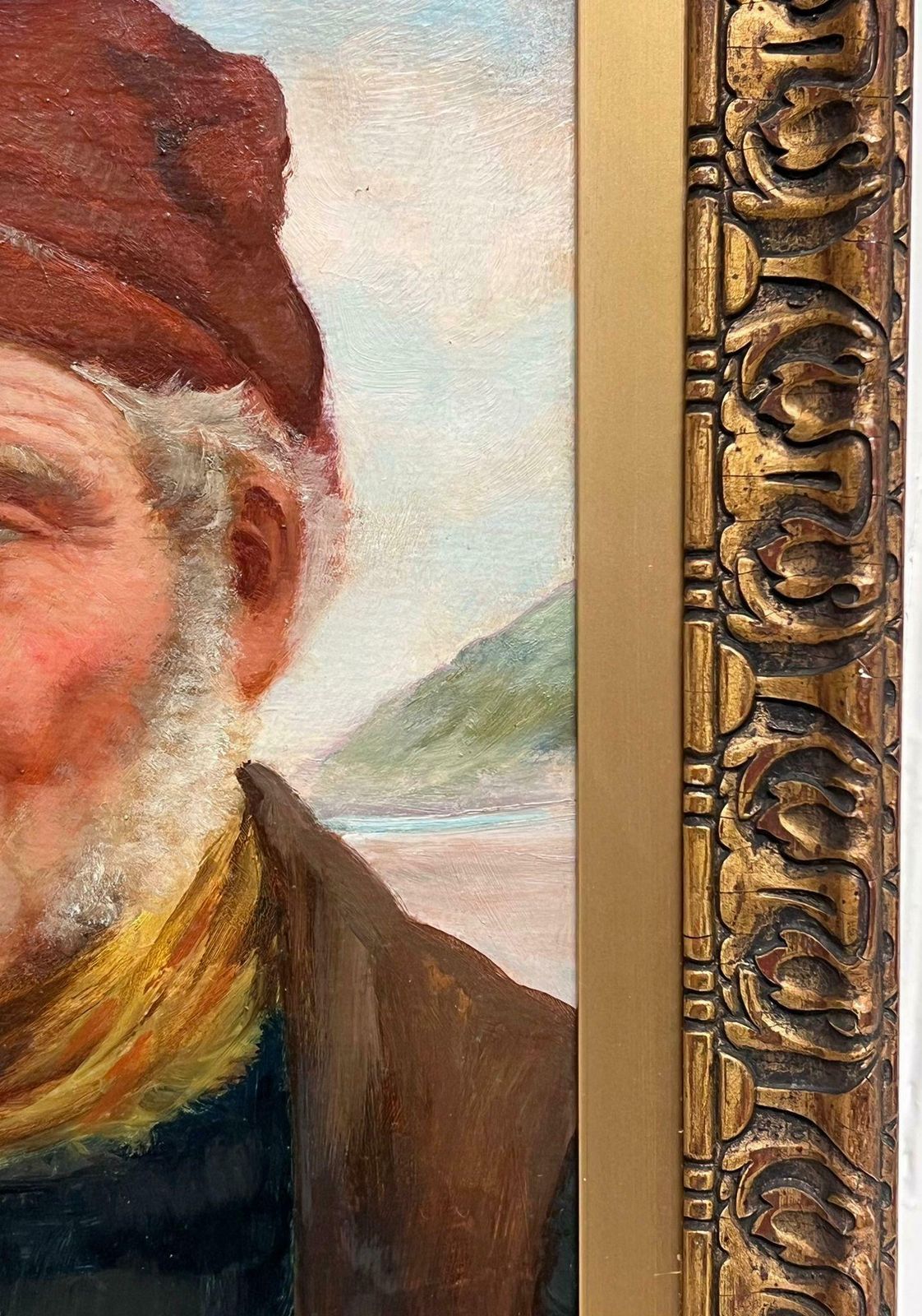 David W. Haddonthe Cornish Fisherman Antique English Signed Oil Painting Portrait Of Sea Man photo vinterior