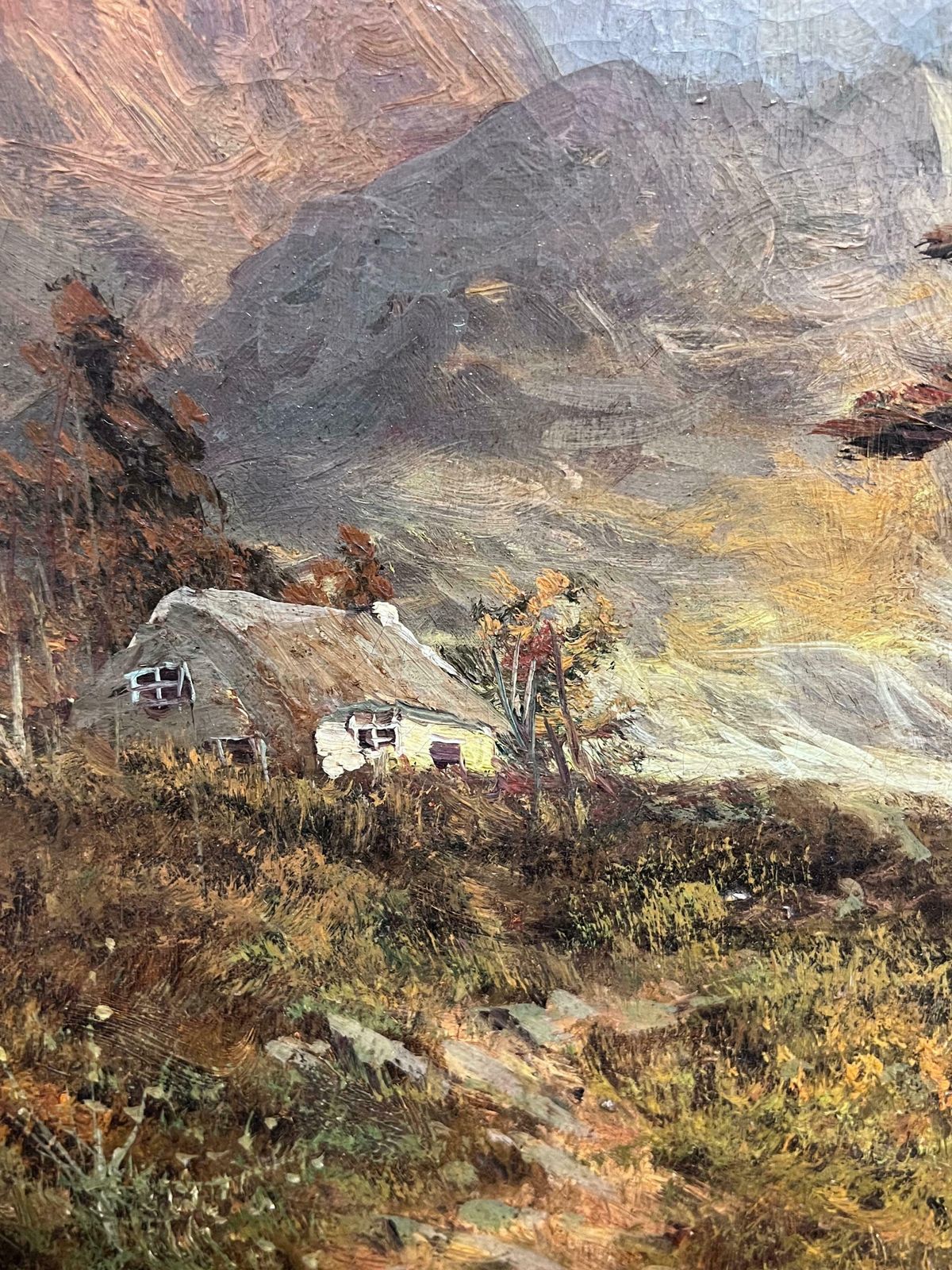 F. E. Jamiesonantique Scottish Highlands Loch Scene Signed Oil Painting On Canvas1920's photo buy