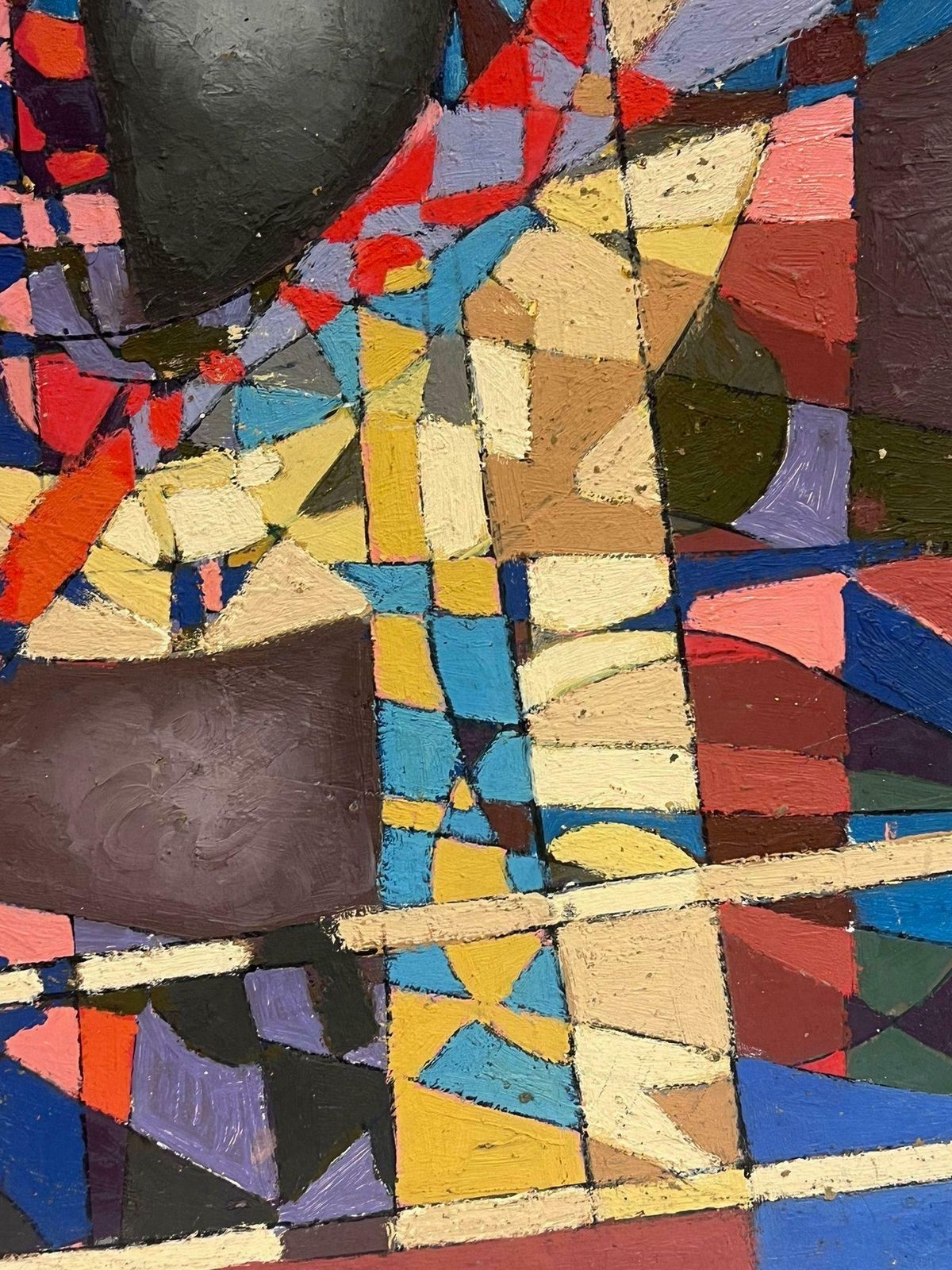 Jean Besnardlarge 20th Century French Abstract Cubist Composition Signed Oil Painting photo vinterior