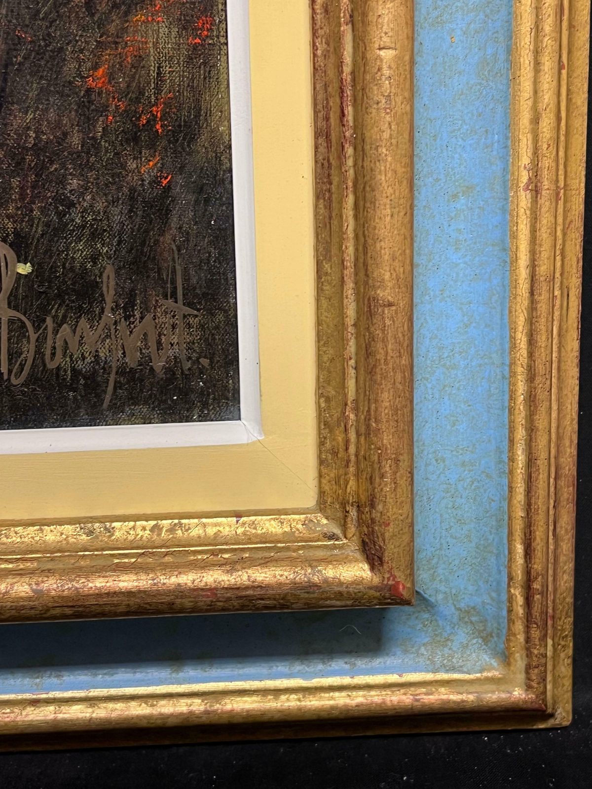 1883.0 Robert Vernet Bonfortlarge French Modernist Signed Oil Painting Harvest Fruits & Flowers In Provence1987 photo