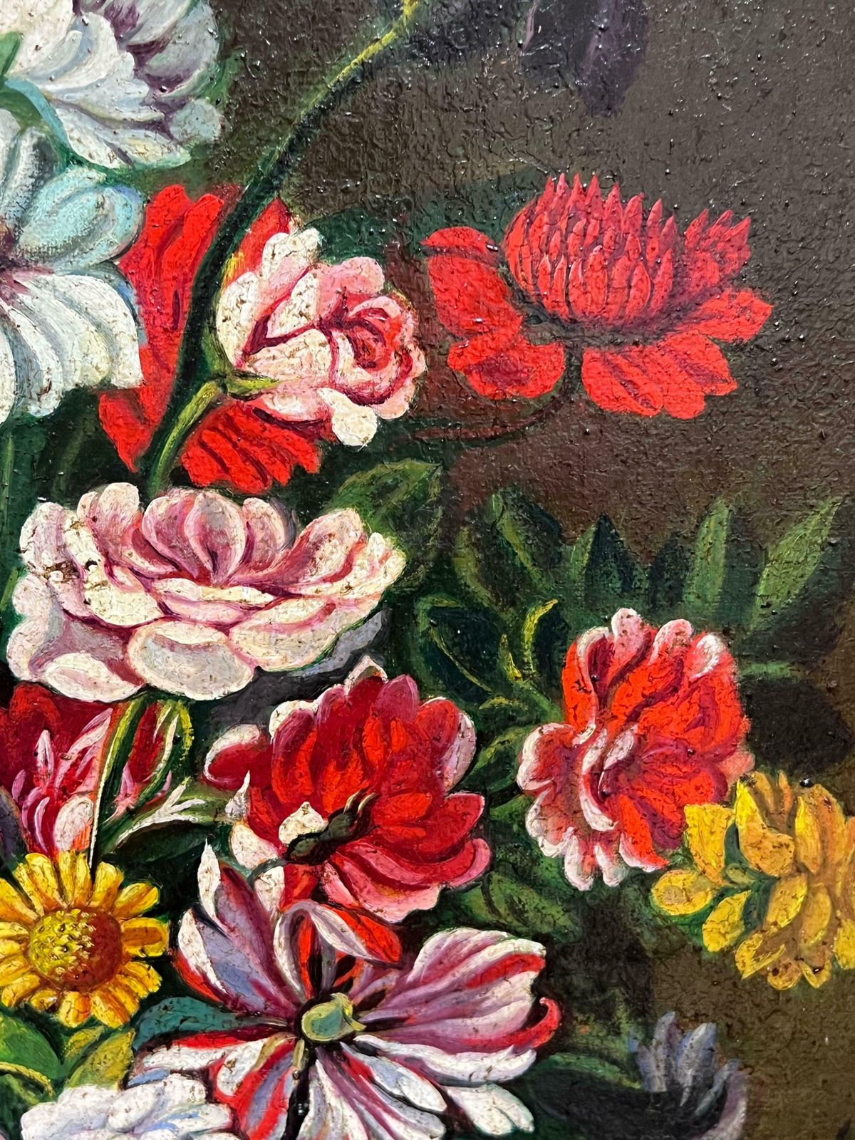 Miguel Canals Studiofine Spanish Old Master Style Oil Painting Flowers In Ornate Vase20th Century photo Art