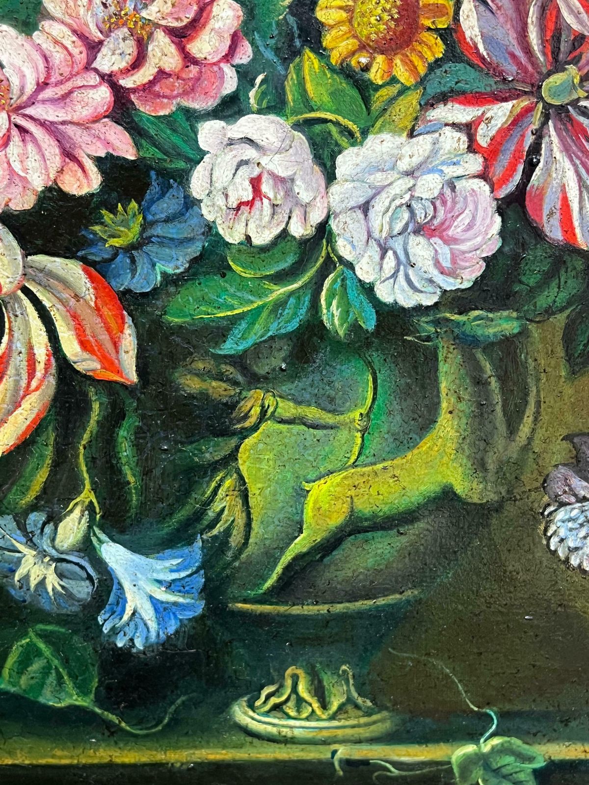 Miguel Canals Studiofine Spanish Old Master Style Oil Painting Flowers In Ornate Vase20th Century photo 1222.0