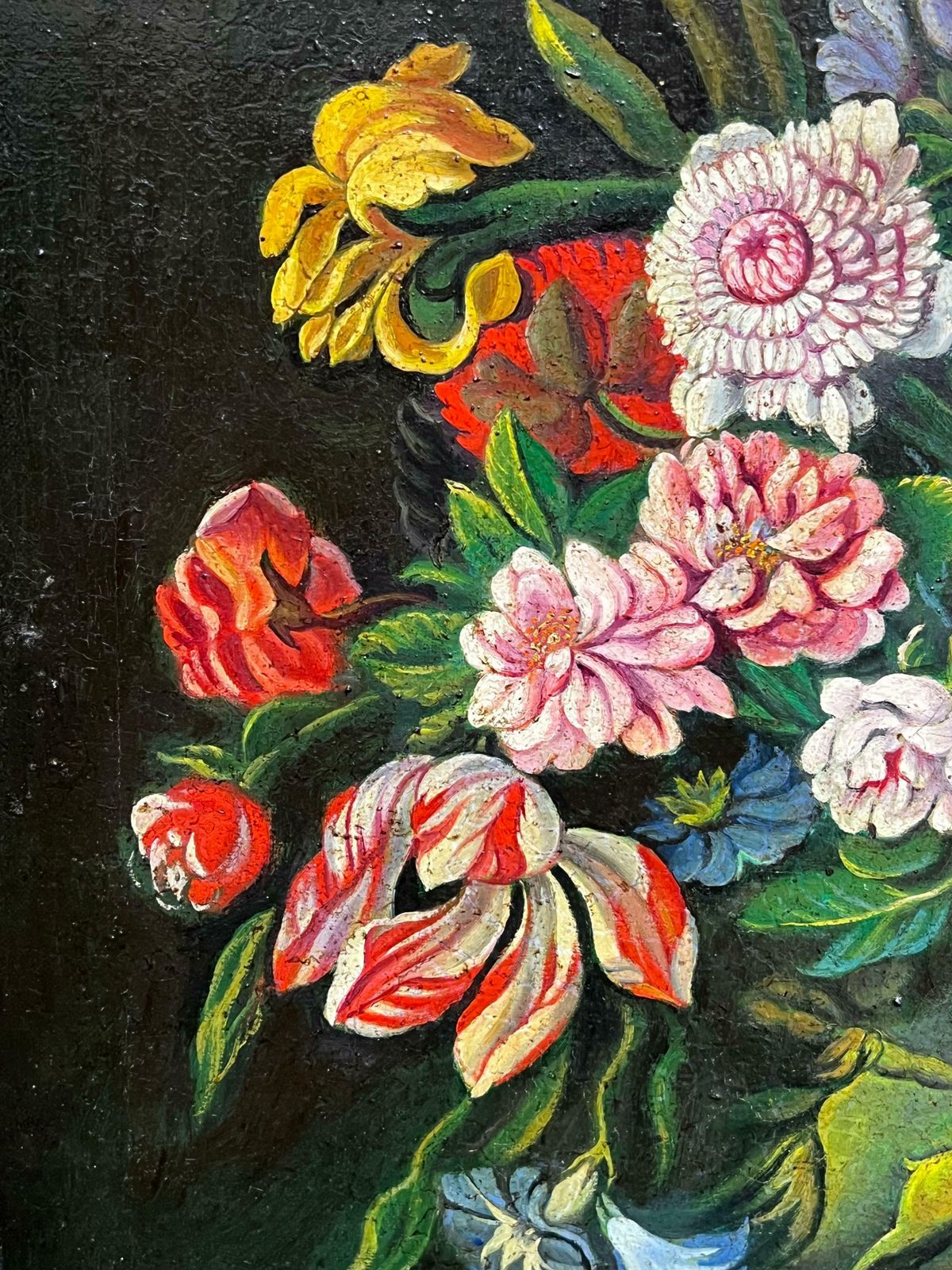 Miguel Canals Studiofine Spanish Old Master Style Oil Painting Flowers In Ornate Vase20th Century photo vinterior