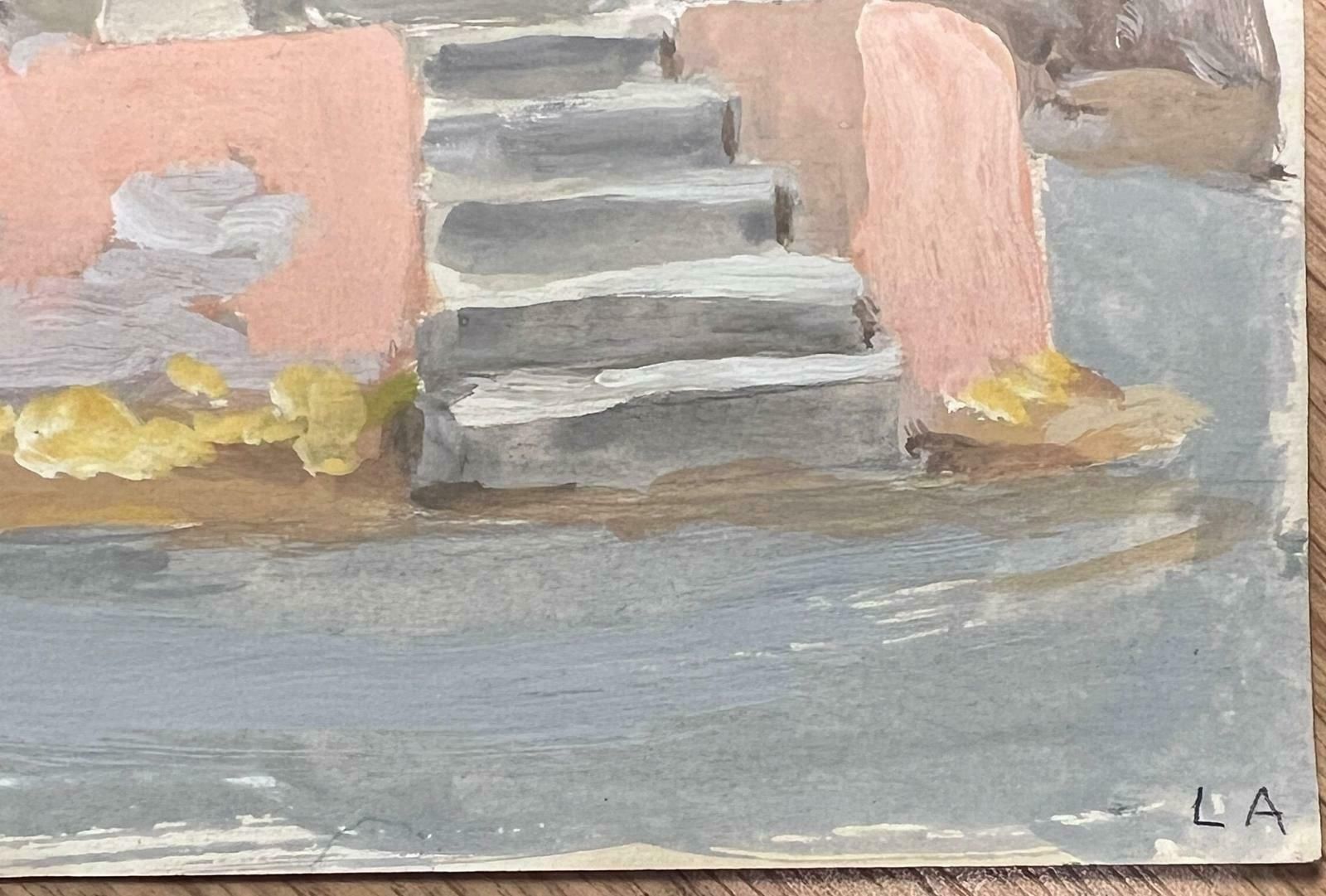 Louise Alix1930's Italian Southern Old Church Memorial In Landscape By Female French Artist1940's photo for sale