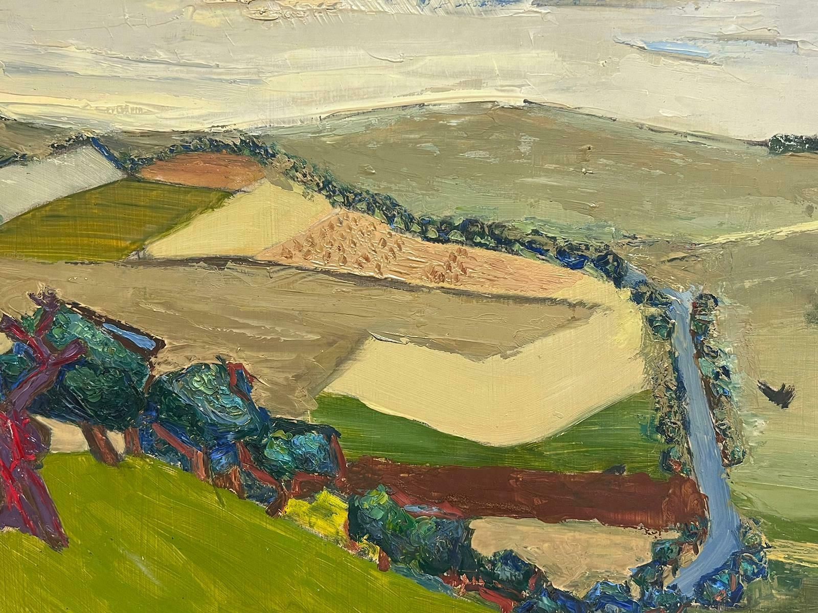 Josine Vignonmid Century French Cubist Expressionist Rural Fields Landscape Oil Painting1950's photo 1883.0