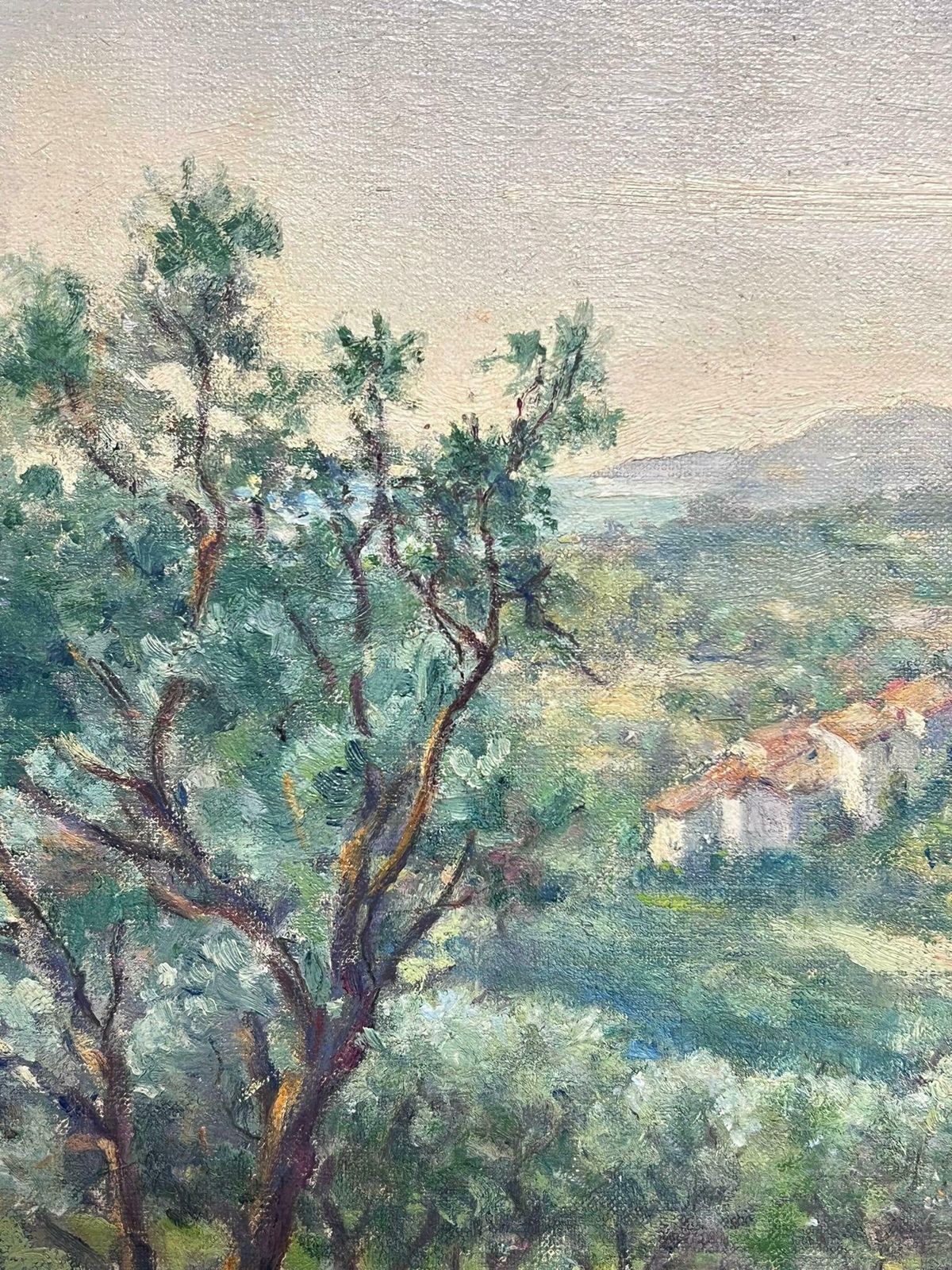 Regine Davidfrench Olive Grove In A Sunlit Valley Serene Oil Painting1950's photo for sale