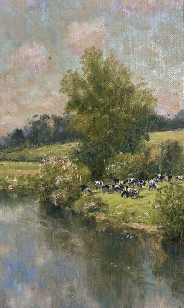 Mervyn Goodesummer Cloud Reflections On The River Original 20th Century British Oil Painting photo 1222.0