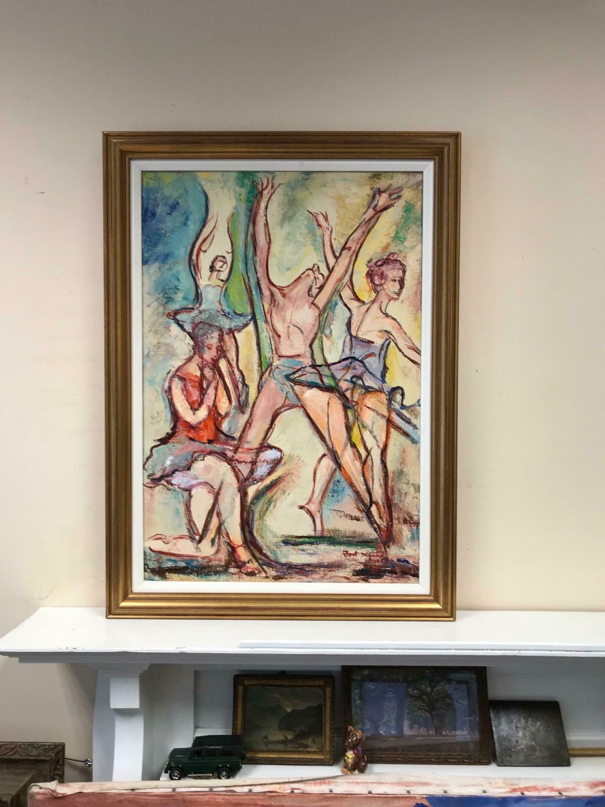 Maria Tort Xirauthree Dancing Ballerina Figures Male & Female Large Original 20th Century Oil