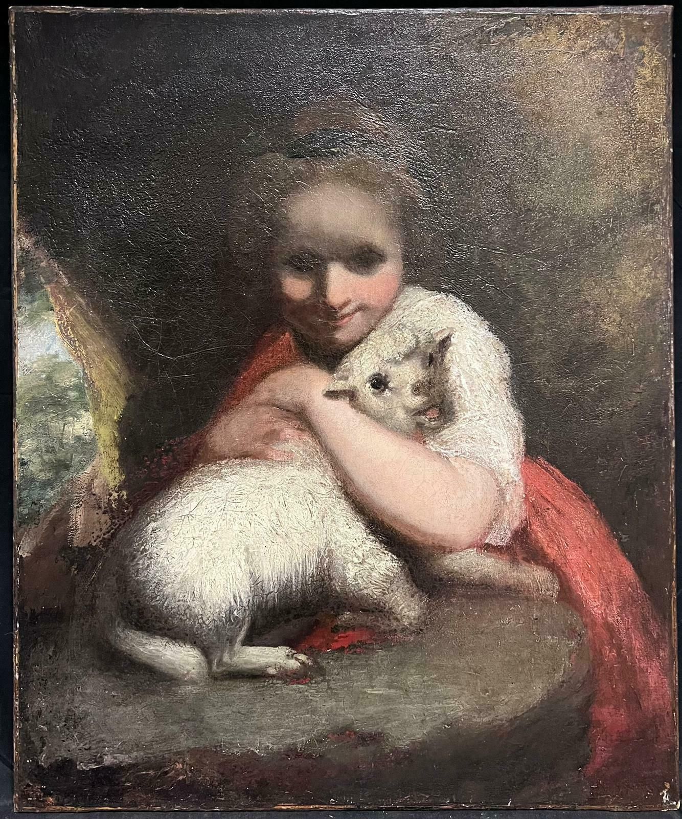 Fine 18th Century British Old Master Oil The Young Shepherdess With Lamb18th Century photo furniture