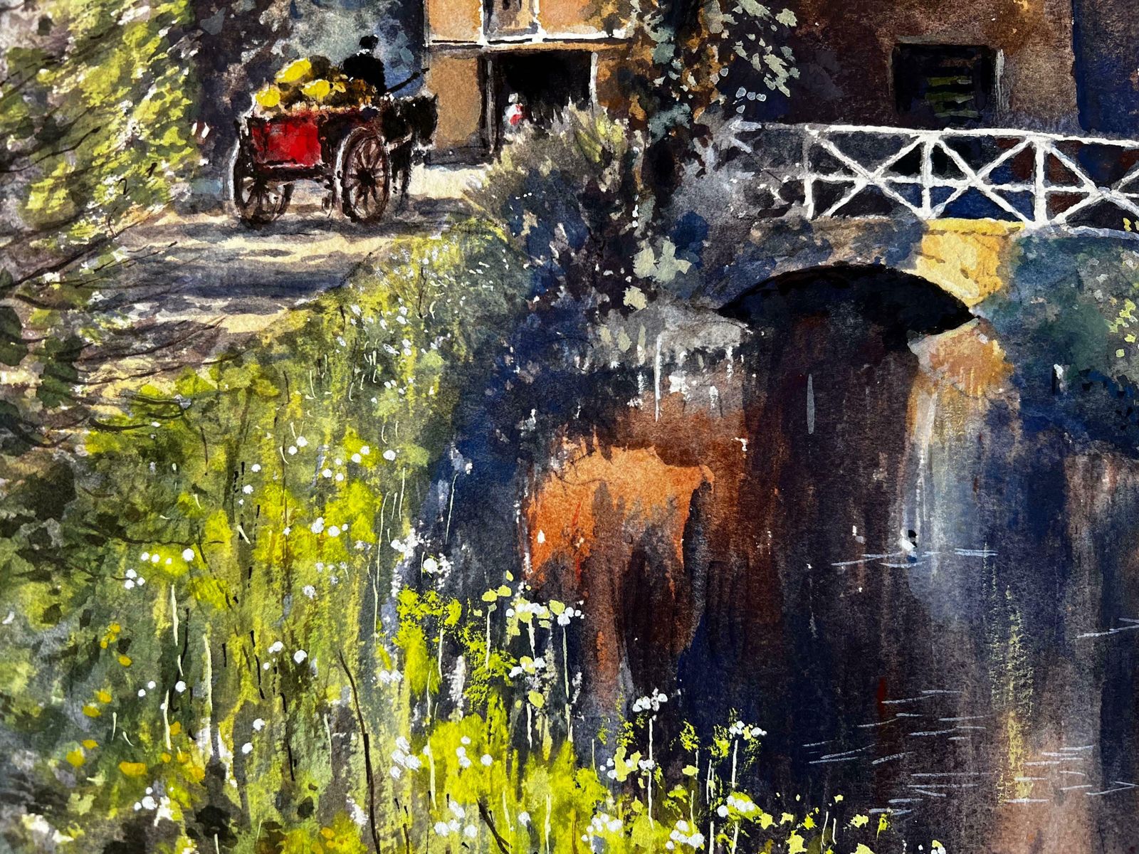 Norman A Olleyautumnal River Bridge Landscape Refelection By The Mill Pond photo buy