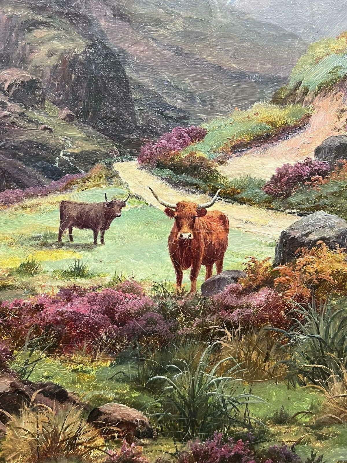 Edwin Longstaffehighland Cattle In Majestic Mountain Landscape Victorian Oil Painting Glencoe photo buy