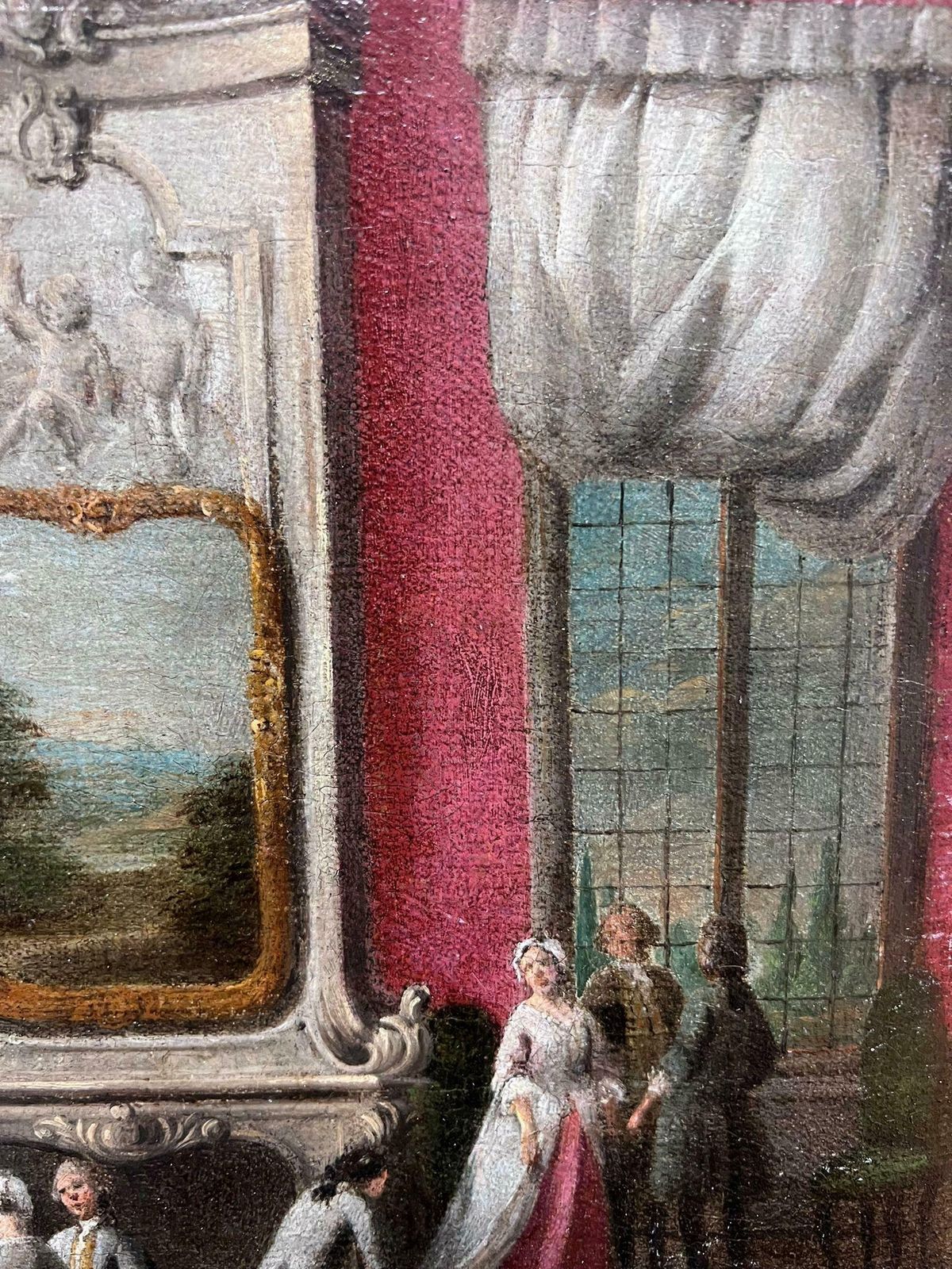 18th Century Venetian Schoolfine 18th Century Italian Oil Painting Elegant Figures Rococo Interior Setting photo Art
