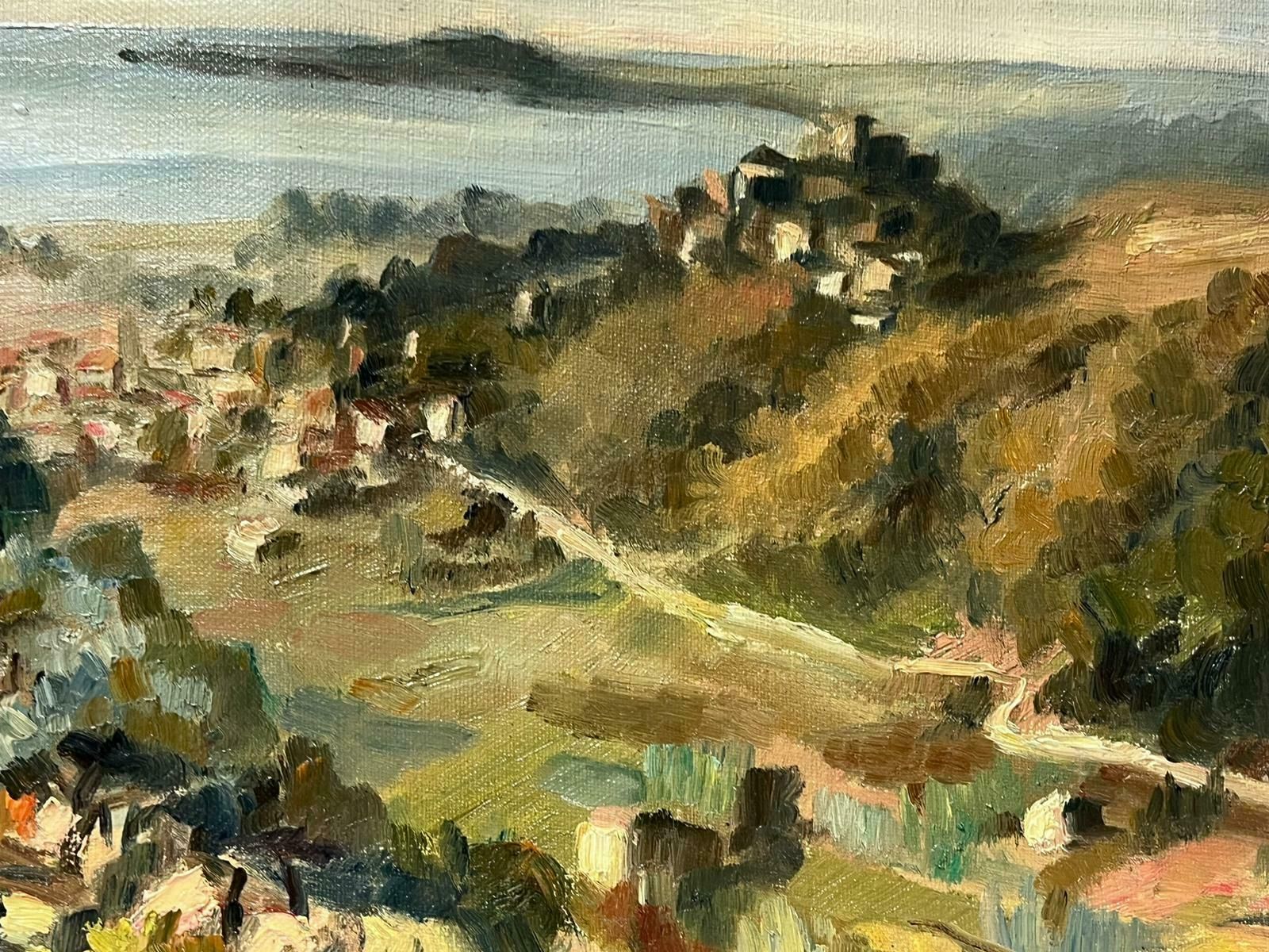 Josine Vignon1950s French Post Impressionist Oil Coastal Sea Town Landscape1950s photo vinterior