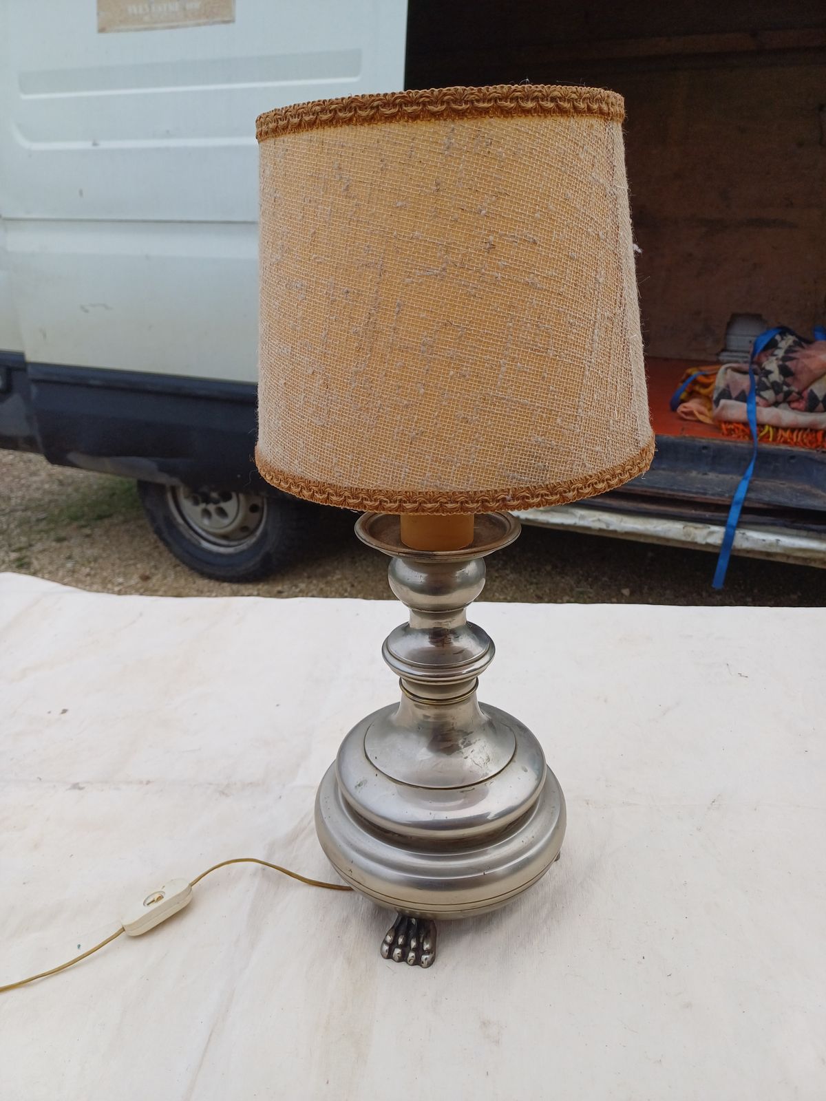 60s Tin Lamp, 1960s, Vintage photo furniture