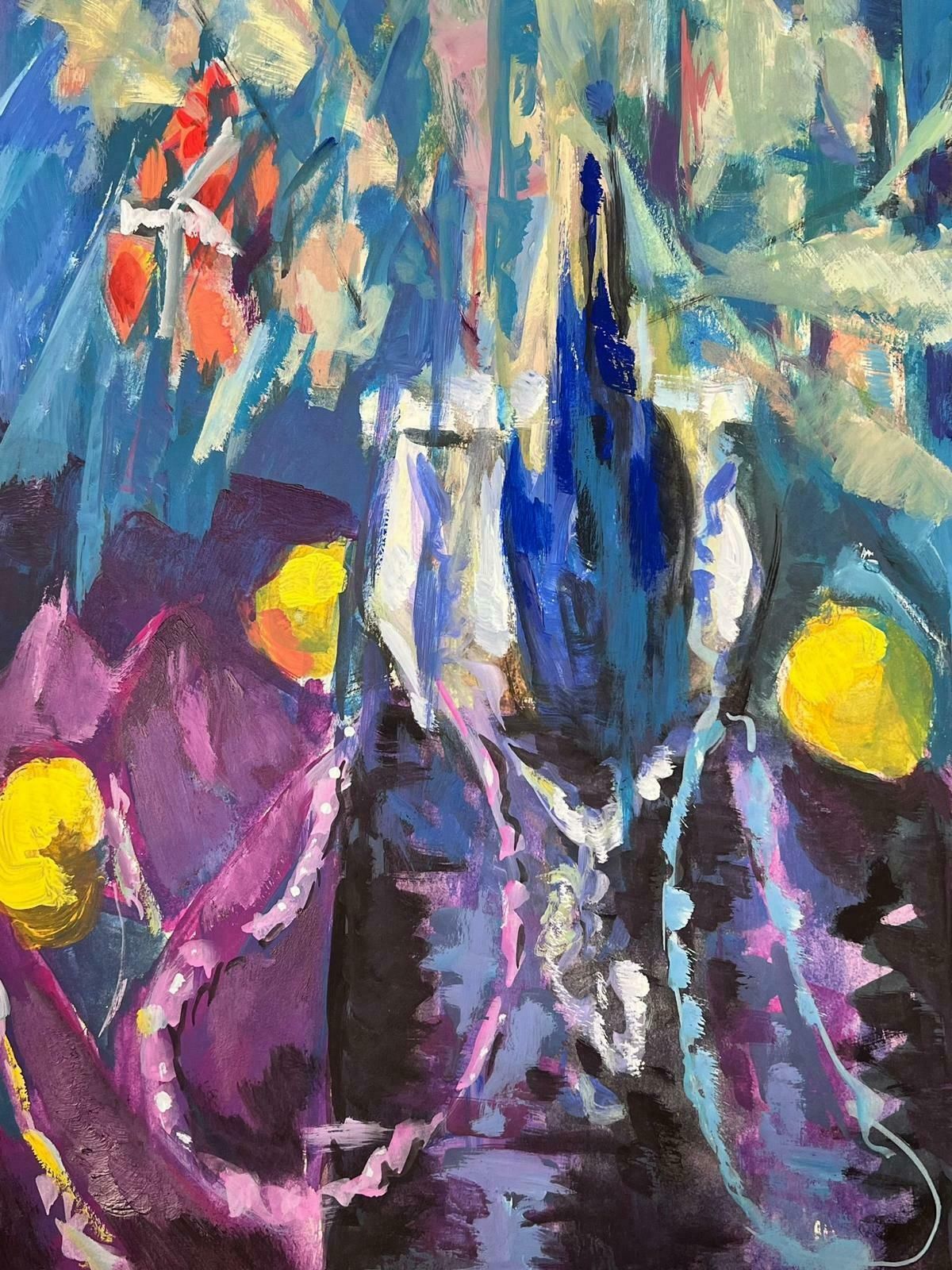 Guy Nicod 20th Century French Abstract Still Life Modernist Style Amazing Colors photo furniture