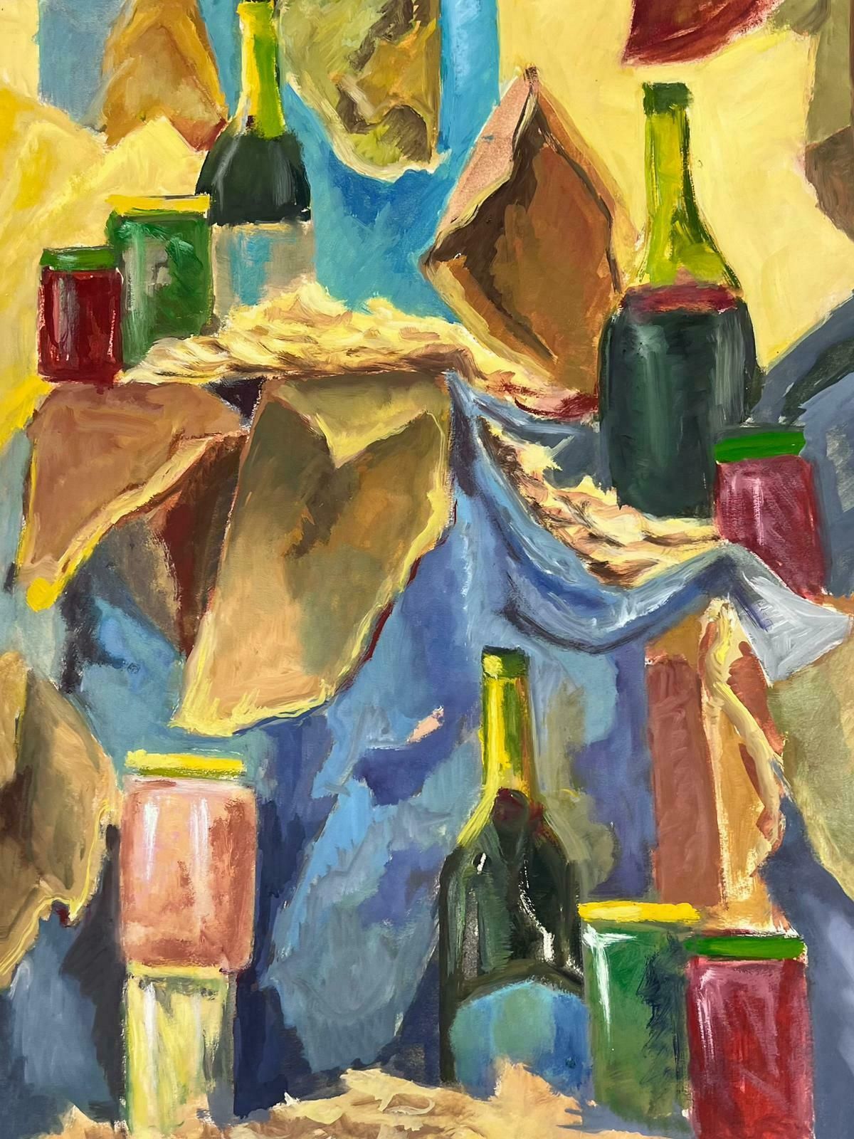 Guy Nicod Champagne Bottles 1970's French Still Life Modernist Painting photo 636.0